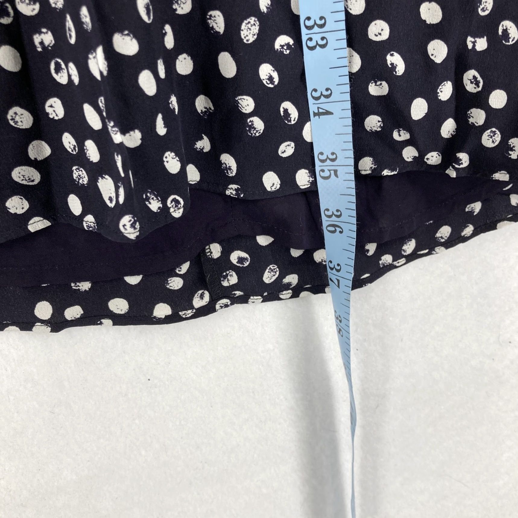 The Kooples VINTAGE? No. The Kooples Dress Womens 3 Navy Polka Dot Silk V-Neck Puff Sleeve A-Line 10 US Size L / US 10 / IT 46 - 6 Thumbnail