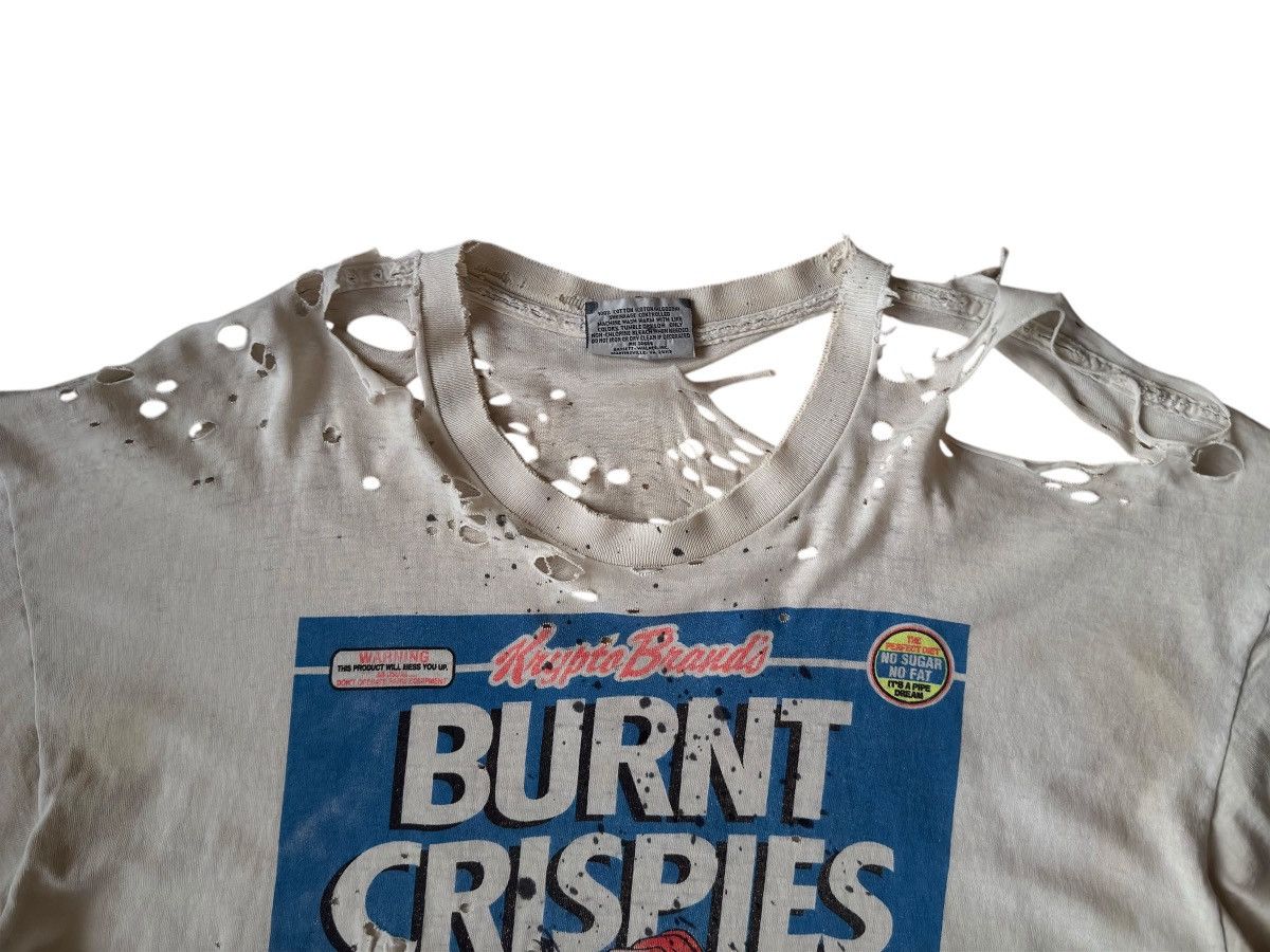 Vintage THRASHED Vintage 90s Burnt Crispy’s Distressed Tee Shirt Size US XL / EU 56 / 4 - 10 Thumbnail