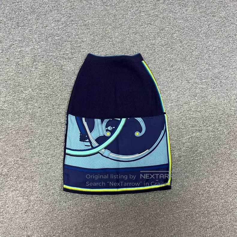 Hermes Hermes Silk and knit combination skirt Size 42" / US 20 - 2 Thumbnail