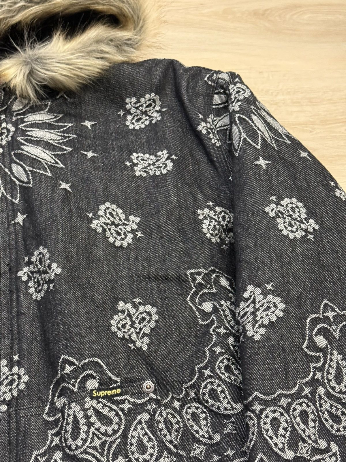 Supreme Supreme Bandana Jacquard Denim Hooded Work Jacket Size US XL / EU 56 / 4 - 3 Thumbnail