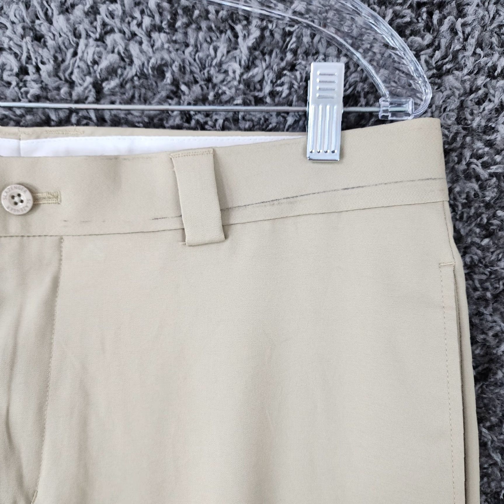 Vintage Slazenger Mens Beige Polyester Straight Leg Pants Size 34x32 Chino, Belt Wear, Regular, Men Size US 34 / EU 50 - 5 Thumbnail