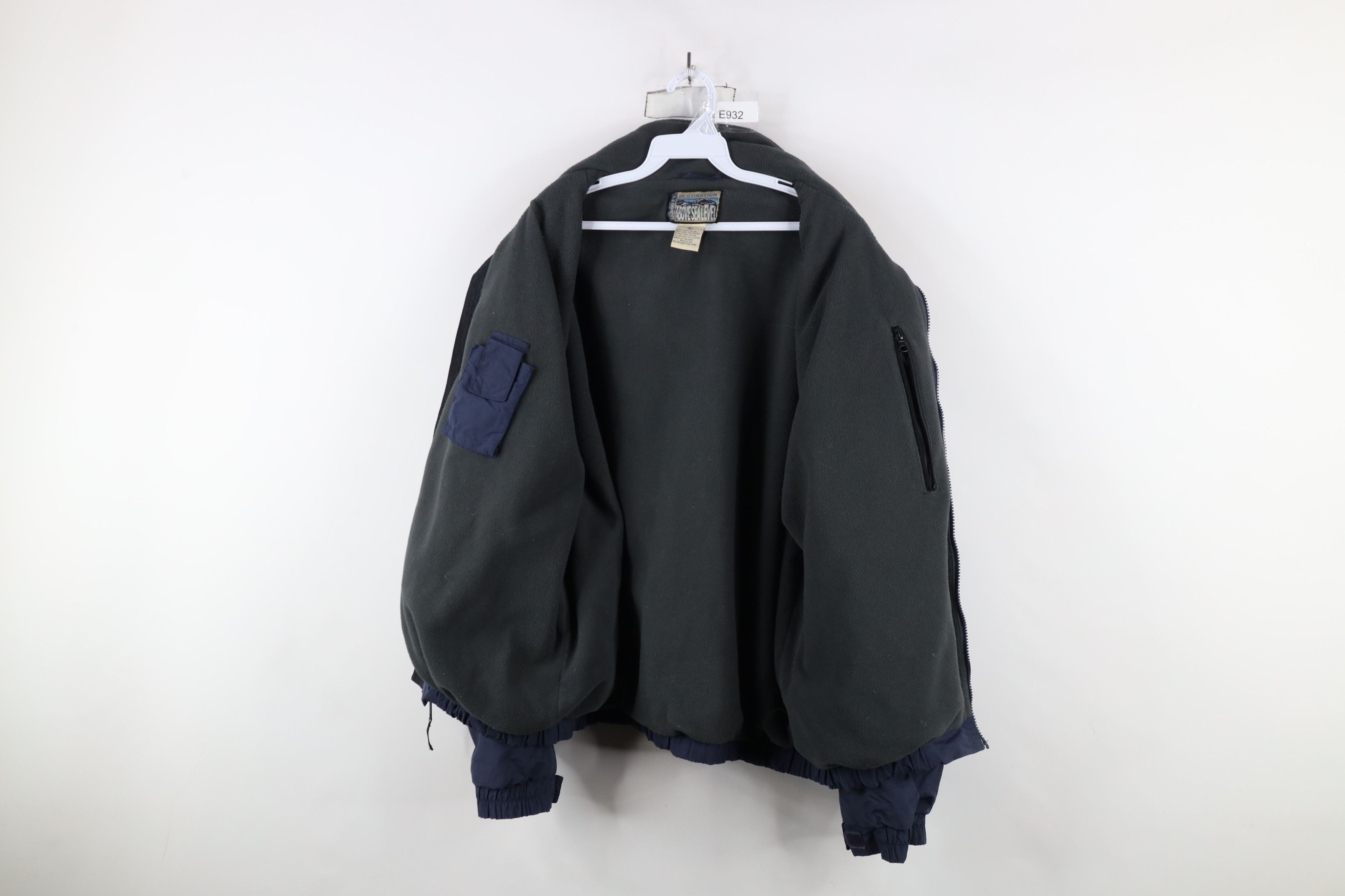 Cabelas × Vintage Vintage 90s Cabelas Fleece Lined Full Zip Bomber Jacket Blue Size US XL / EU 56 / 4 - 10 Thumbnail