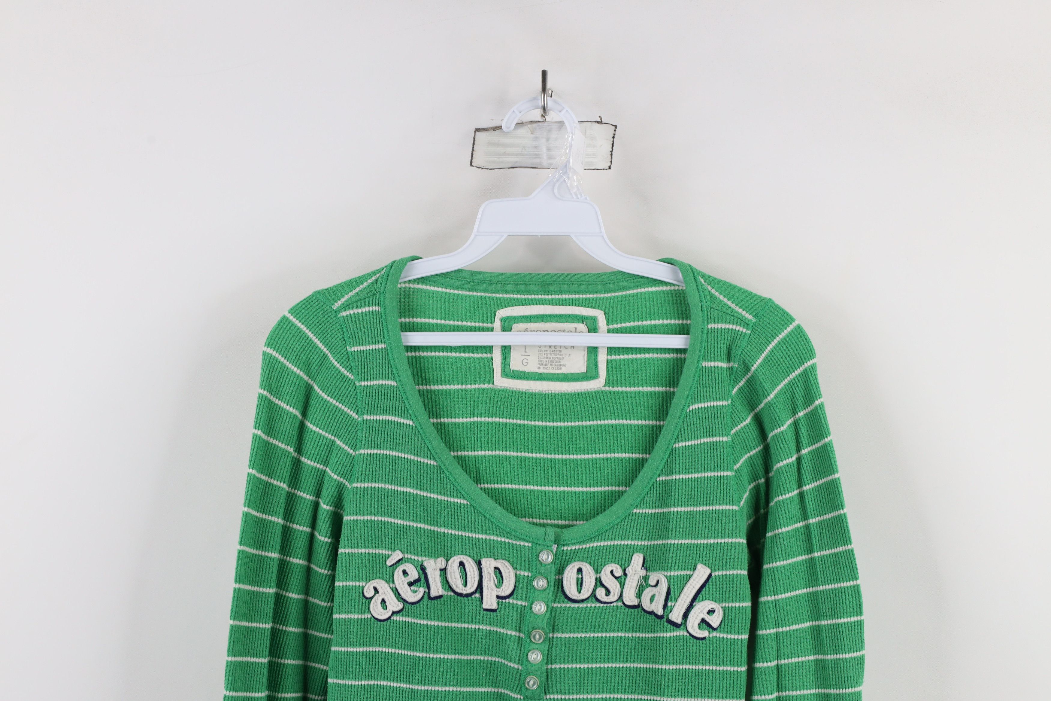 Aeropostale × Vintage Vintage Y2K 90s Aeropostale Thermal Waffle Knit T-Shirt Size L / US 10 / IT 46 - 2 Thumbnail