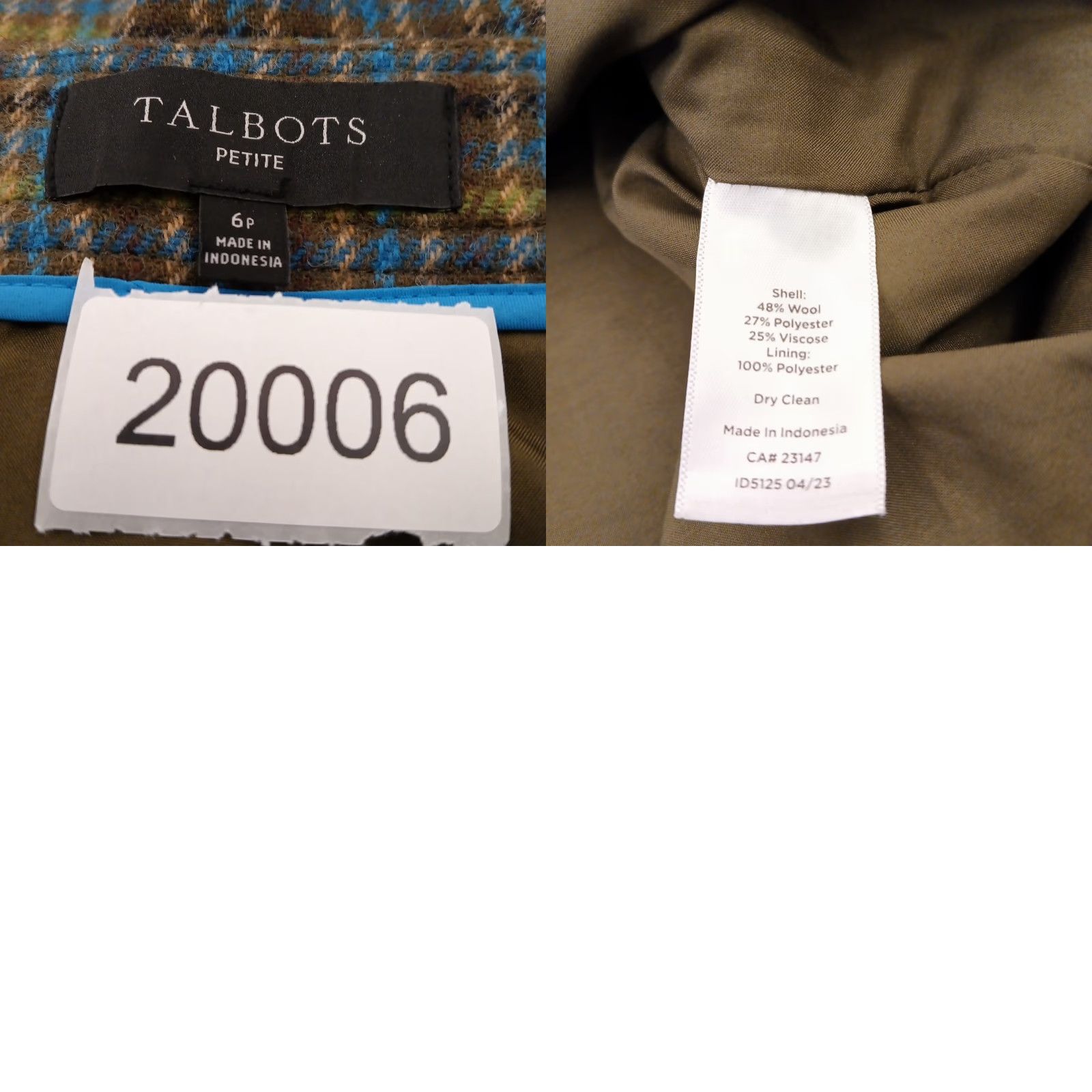 Talbots Talbots Skirt Short Women 6P Green Plaid Lined Petite Wool Polyester Viscose Size 28" / US 6 / IT 42 - 8 Thumbnail
