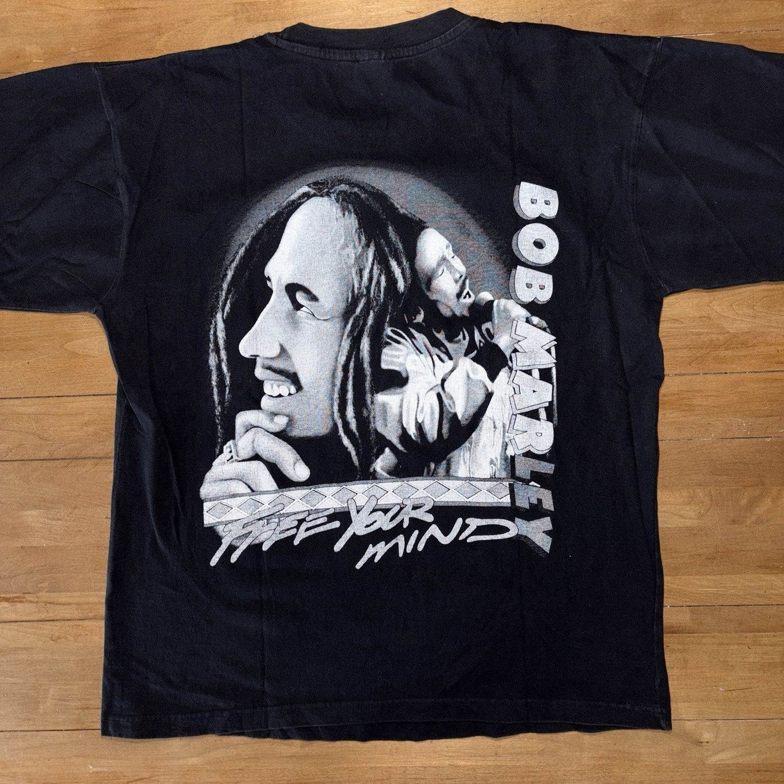 Bob Marley × Vintage Vintage Bob Marley Rap Style graphic Tee Double Sided Big Size US L / EU 52-54 / 3 - 2 Thumbnail