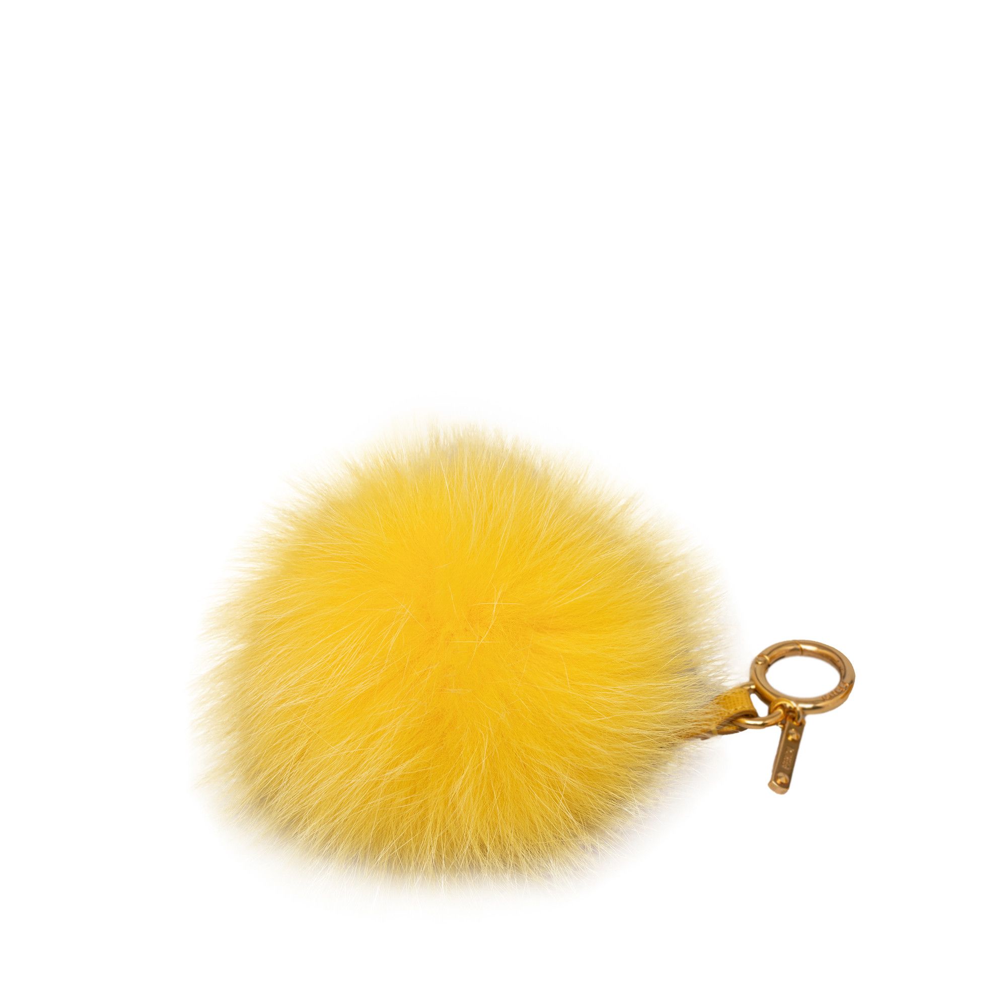 image of Fendi Fur Pom-Pom Bag Charm in Yellow, Women's