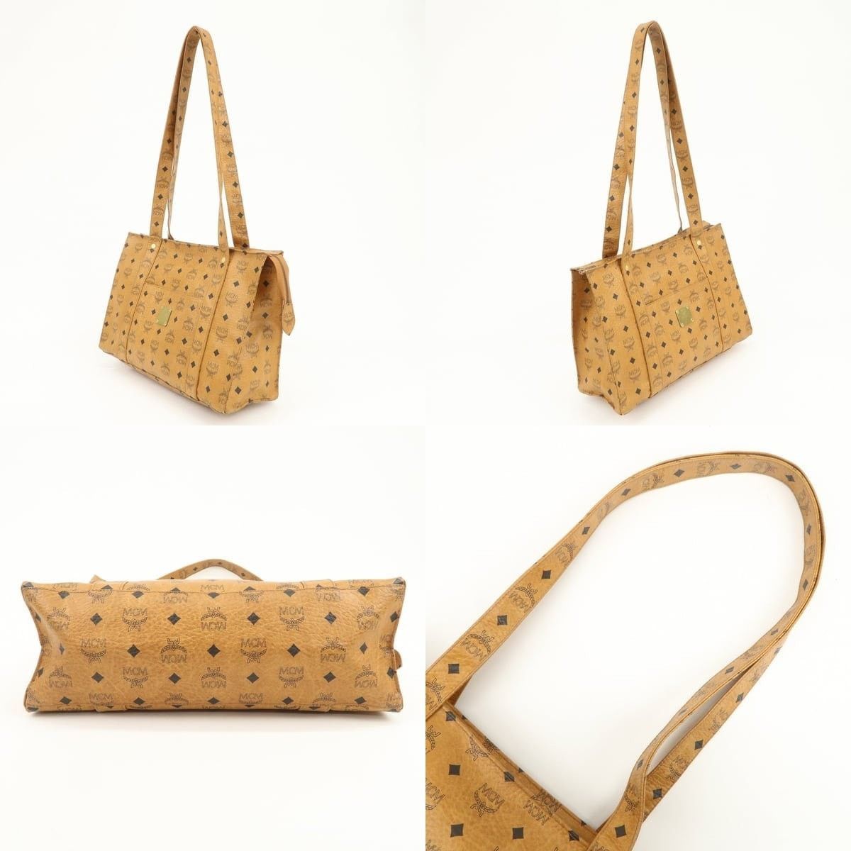 MCM MCM Visetos Coated Canvas Shoulder Bag Tan Size ONE SIZE - 3 Thumbnail