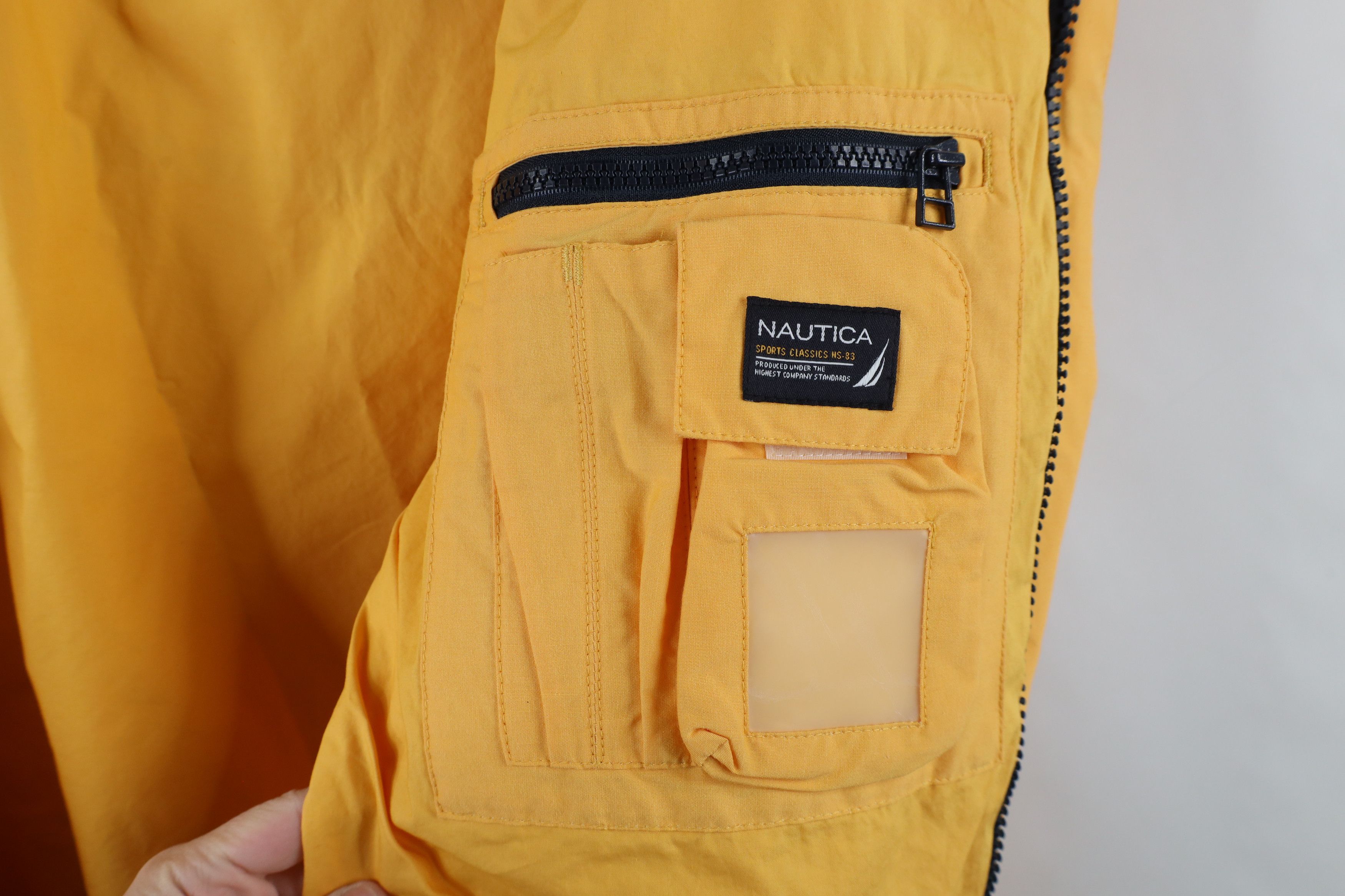 Nautica × Vintage Vintage 90s Nautica Sailing Hooded Windbreaker Jacket Yellow Size US L / EU 52-54 / 3 - 11 Thumbnail
