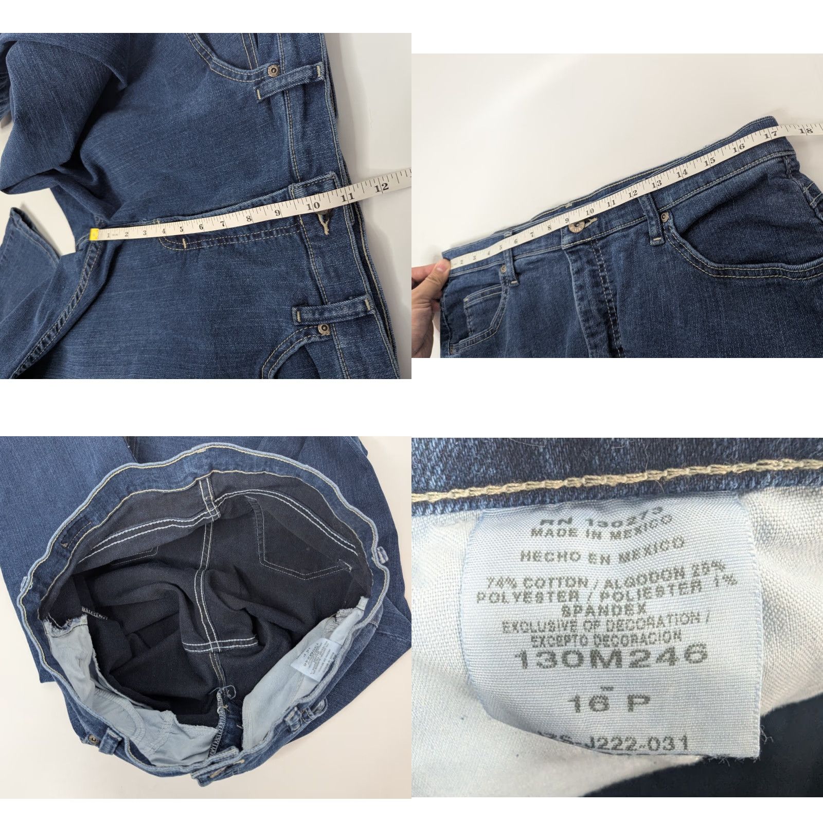 Lee Lee Jeans Women 16 Petite Blue Riders Classic Straight Leg Mid Rise 130M246 Jeans Mens? Size 38" / US 16 / IT 52 - 8 Thumbnail