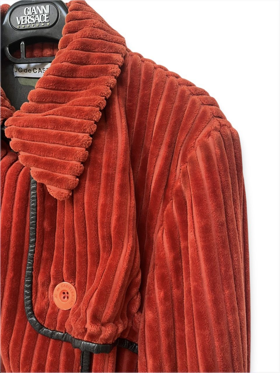 Jean Charles De Castelbajac JC de Castelbajac Archive - Vintage Velvet Trench Coat Size S / US 4 / IT 40 - 5 Thumbnail