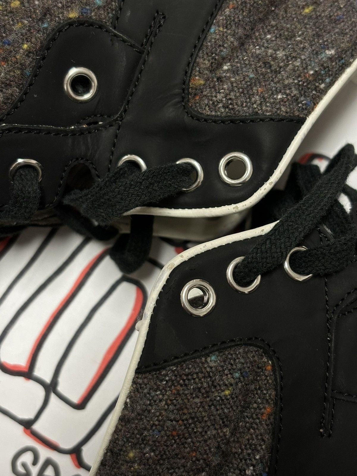 Balenciaga Paris Tweed Mix Fabric Italy Lace-Up Sneakers Trainers Arena Size US 7.5 / EU 40-41 - 22 Thumbnail