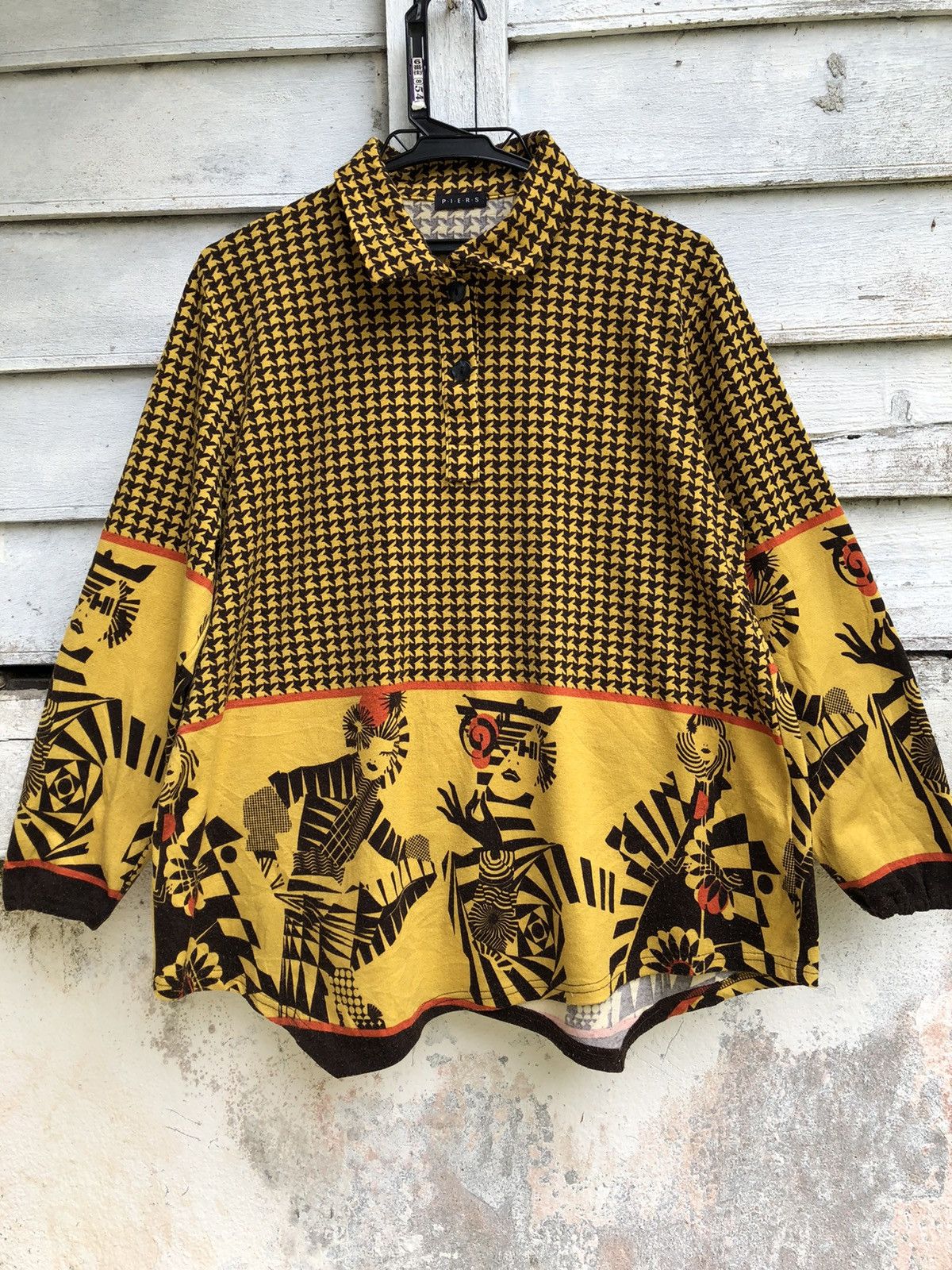 Art Comes First × Japanese Brand PIERS Houndstooth Arts Long Sleeve Size S / US 4 / IT 40 - 1 Thumbnail