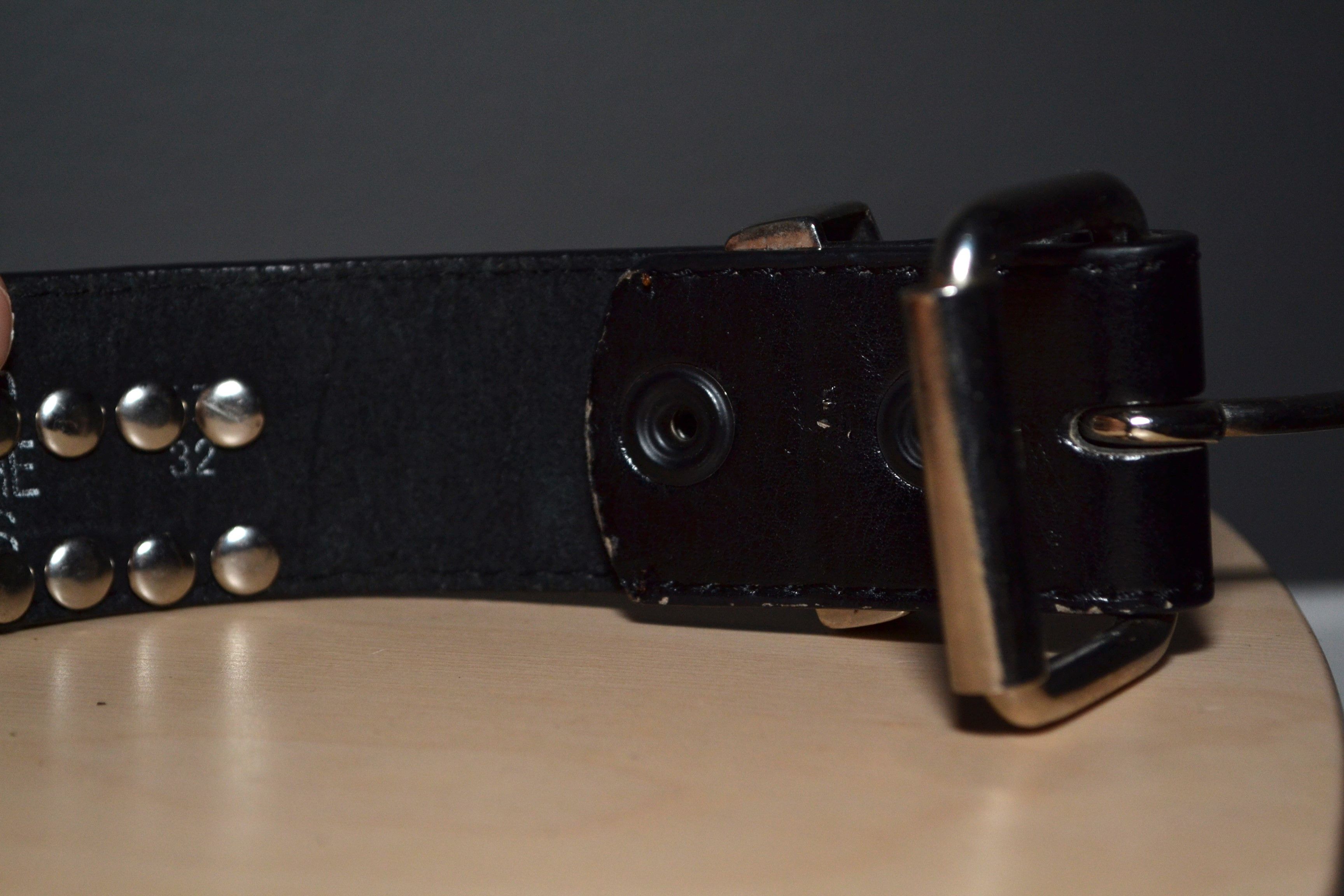 Vintage Black y2k Bullet Belt Real Leather Size 32 - 5 Thumbnail