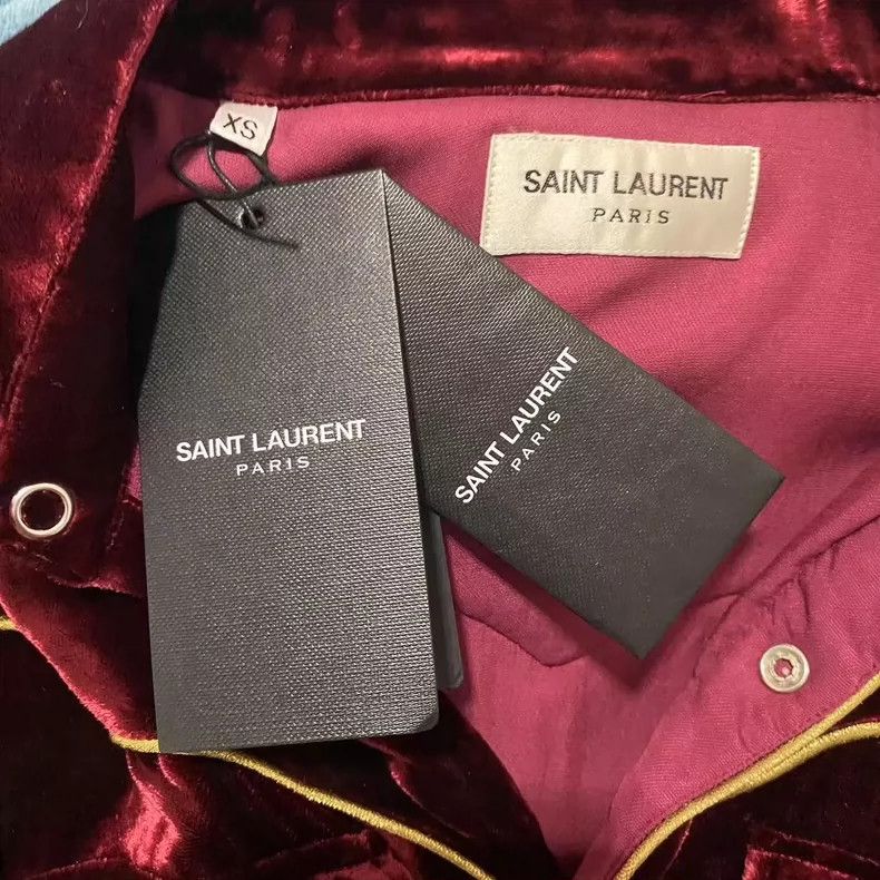 Saint Laurent Paris Saint Laurent Paris 16 FW Court Shirt with Red Velvet and G Size US XS / EU 42 / 0 - 4 Thumbnail
