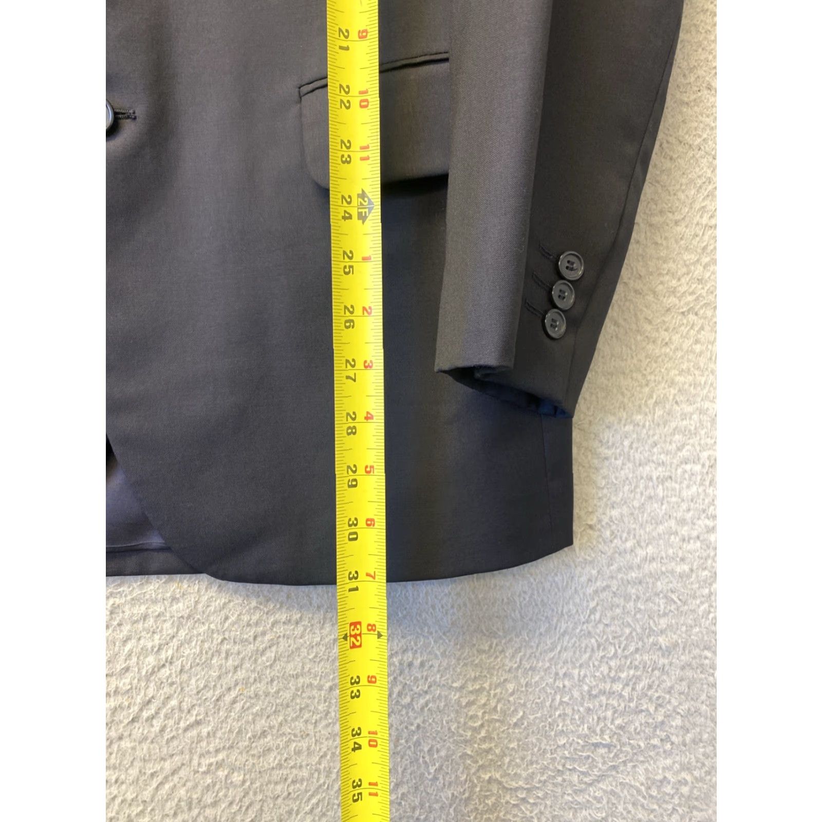 Vintage Emile Lafaurie Blazer Jacket Men 40R Gray Wool Button Closure Pockets Formal Mens Size 40R - 4 Thumbnail