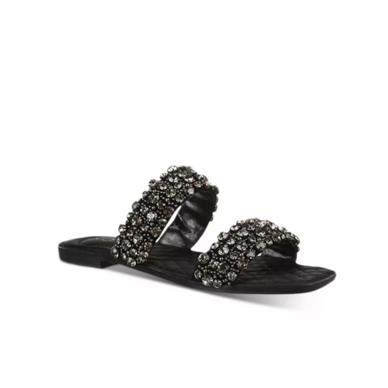 Sam Edelman Sam Edelman Ezel Black Embellished Slip On Sandals Size US 5.5 / IT 35.5 - 1 Thumbnail