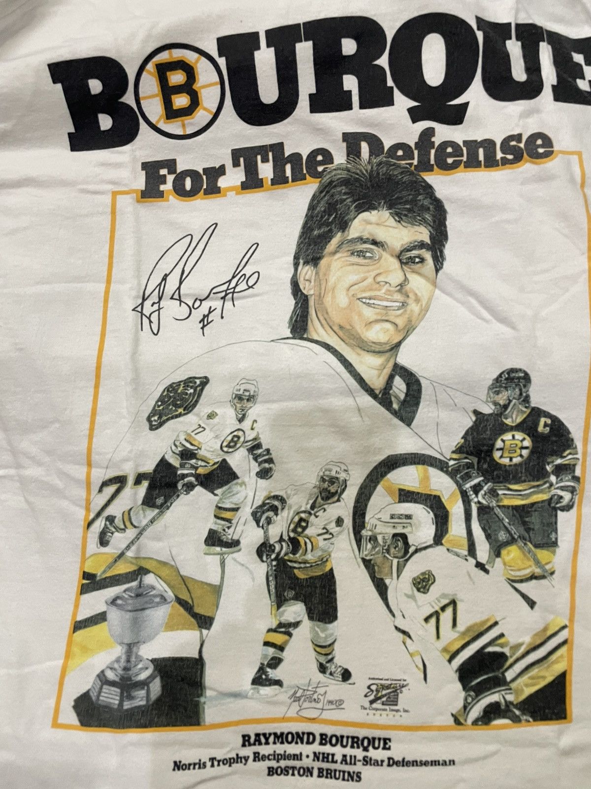 NHL × Vintage Vintage 90s Boston Bruins NHL All Star Raymond Size US XL / EU 56 / 4 - 2 Thumbnail