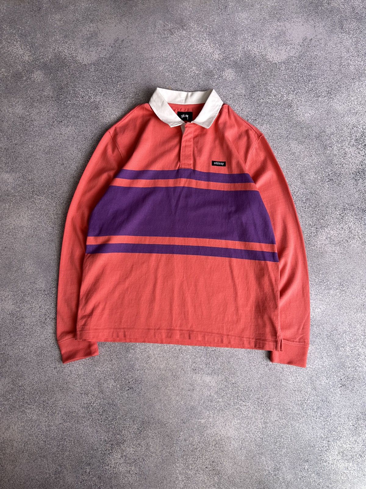 Japanese Brand × Stussy × Vintage Vintage Stussy Y2K Pink Long Sleeve Sweatshirt Size US L / EU 52-54 / 3 - 1 Thumbnail