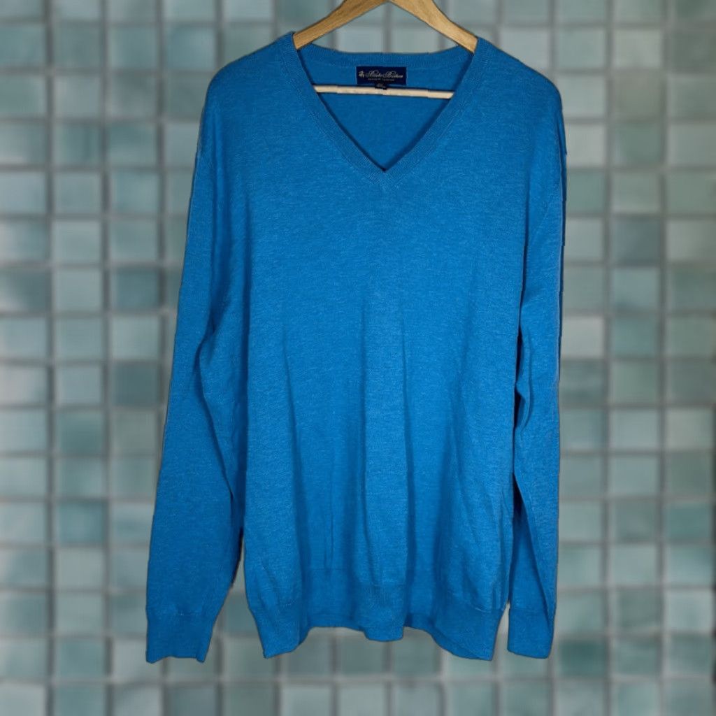 Brooks Brothers VINTAGE? Brooks Brothers Supima Cotton V Neck Blue Sweater 2XL Men Pullover Size XXL Blue - Sweater Size US XXL / EU 58 / 5 - 1 Thumbnail