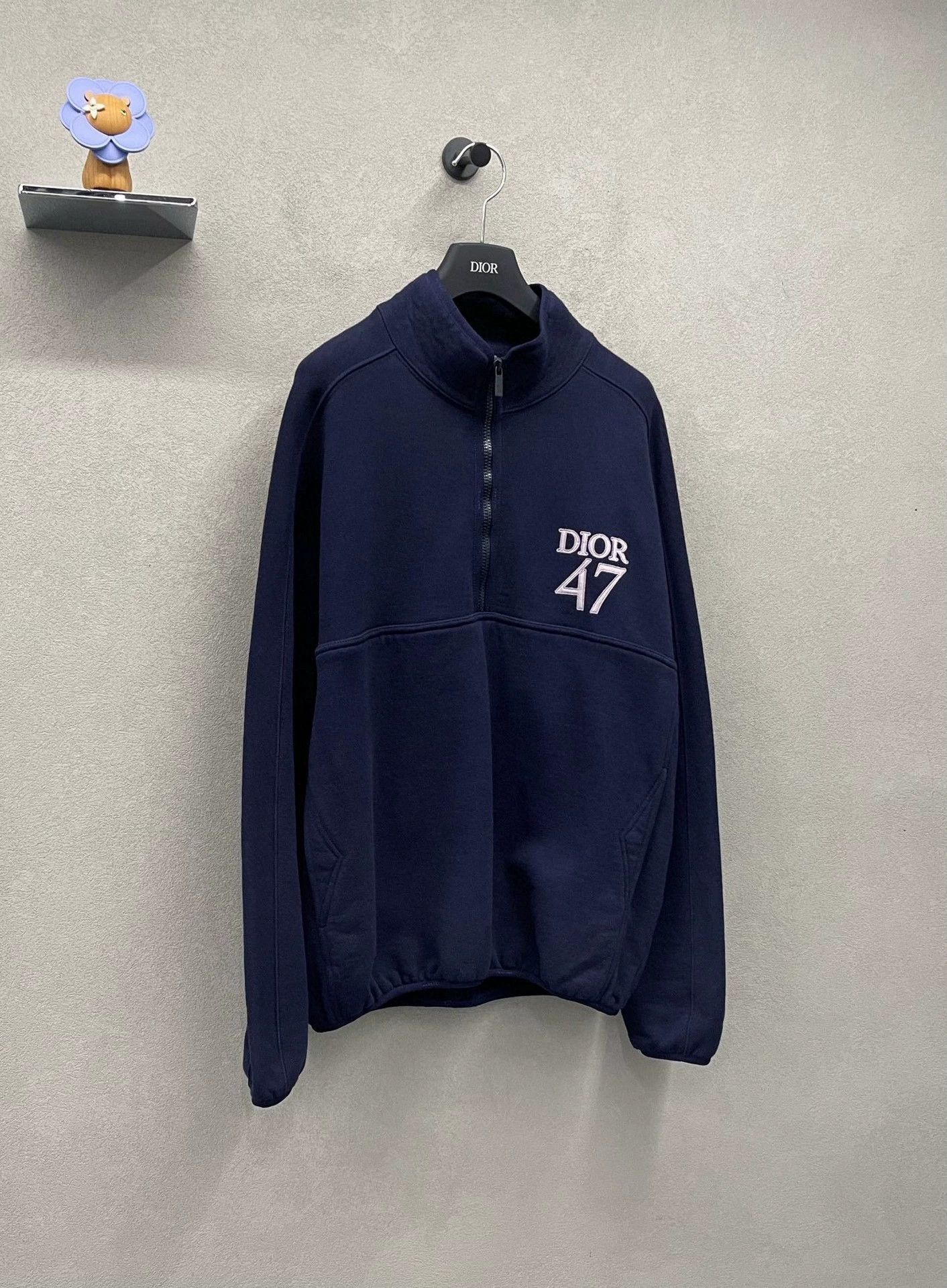 Dior Dior 47 Embroidered Half-Zip Sweatshirt Size US L / EU 52-54 / 3 - 3 Thumbnail