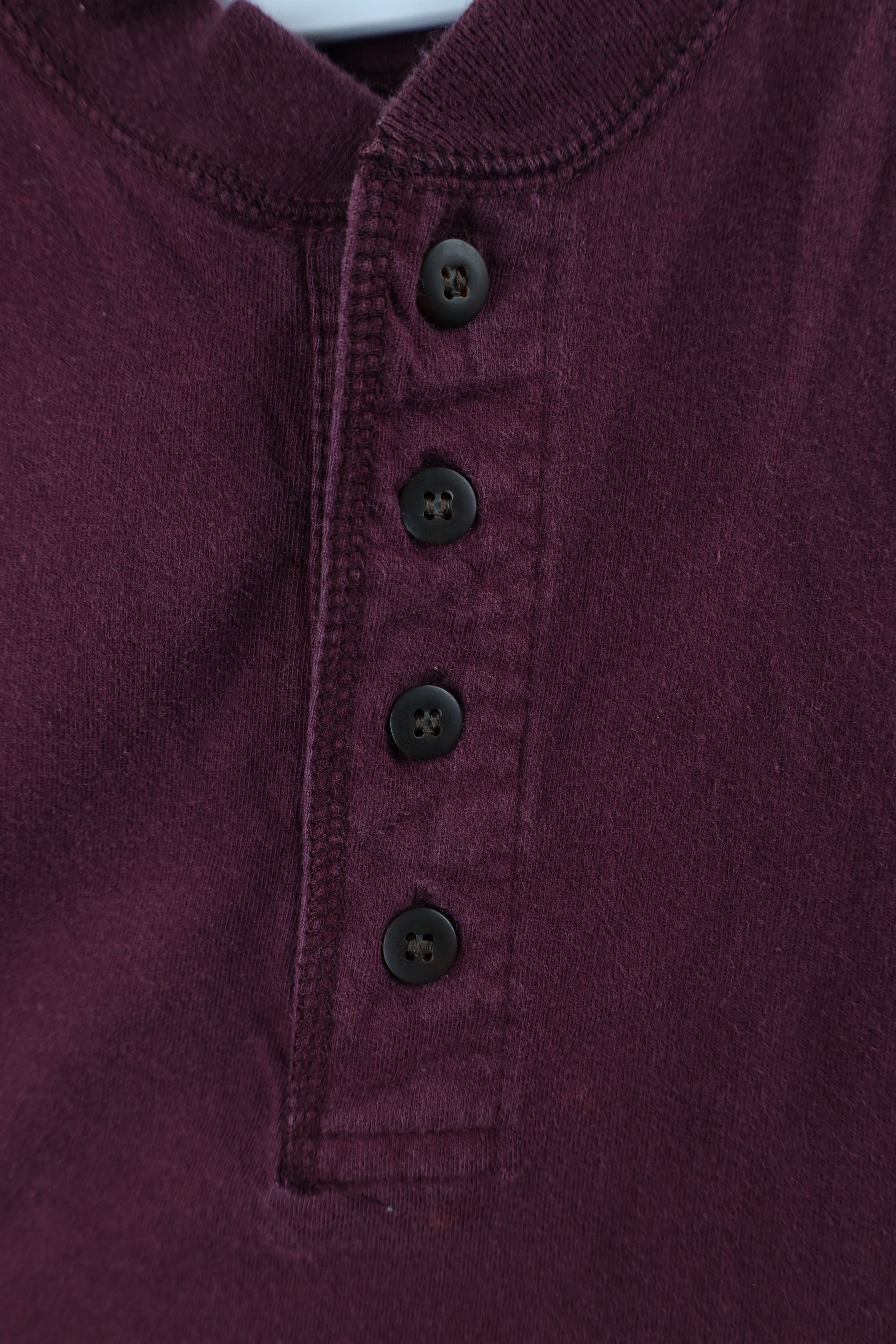 Vintage Vintage 90s Streetwear Long Sleeve Henley T-Shirt Maroon Size US XXL / EU 58 / 5 - 5 Thumbnail