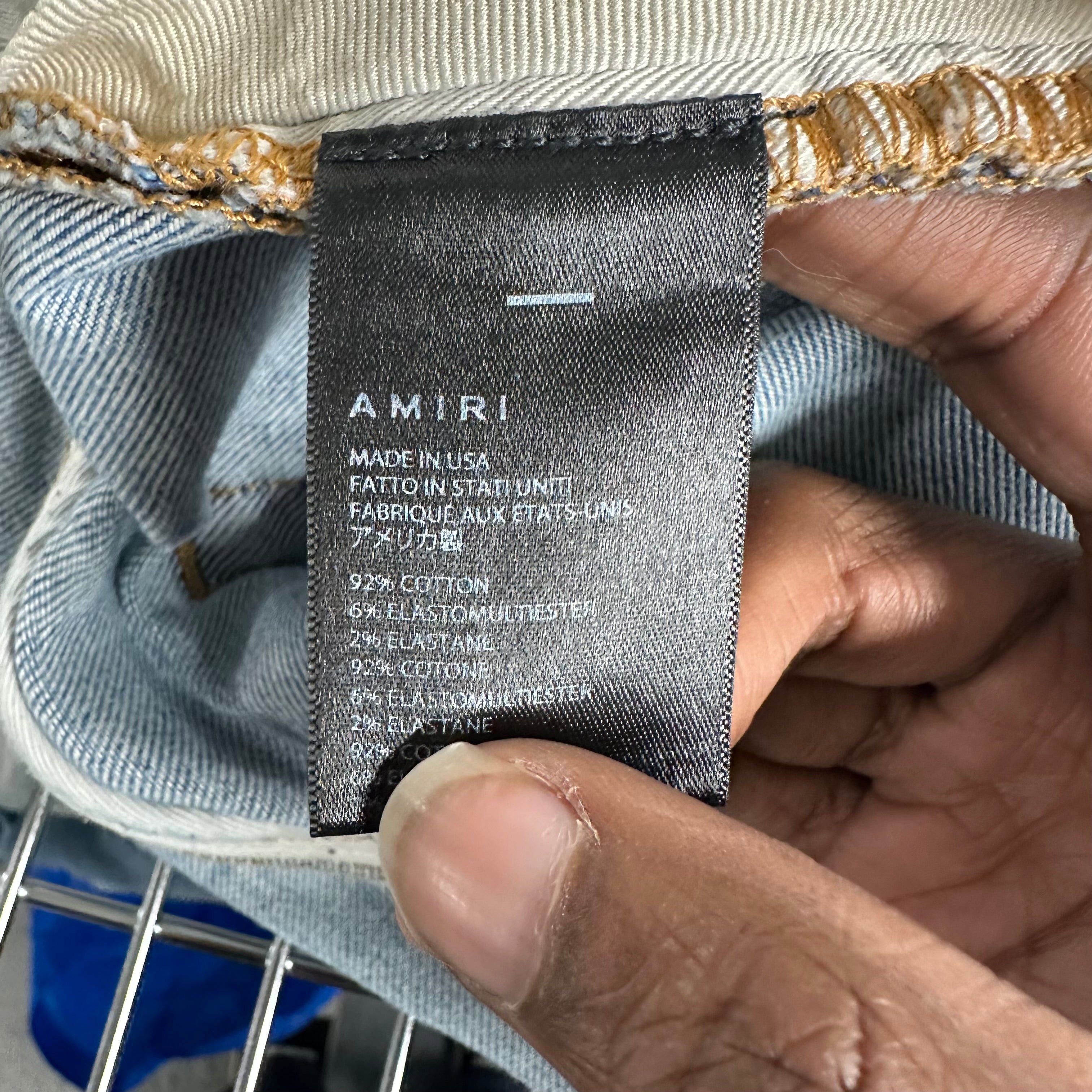 Amiri Amiri Distressed Plain Blue Denim Jeans Sz 38 Size US 38 / EU 54 - 5 Thumbnail