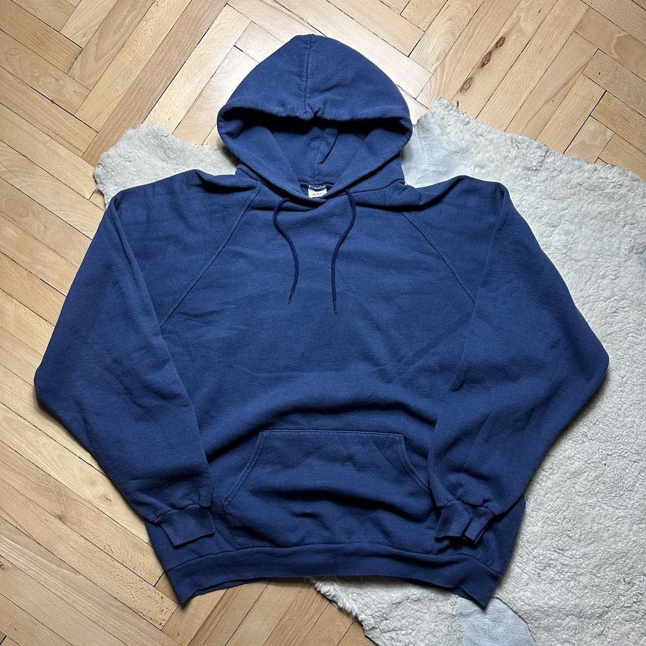 Fruit Of The Loom × Vintage Vintage 90s FOTL black Hoodie navy Size US XXL / EU 58 / 5 - 1 Thumbnail
