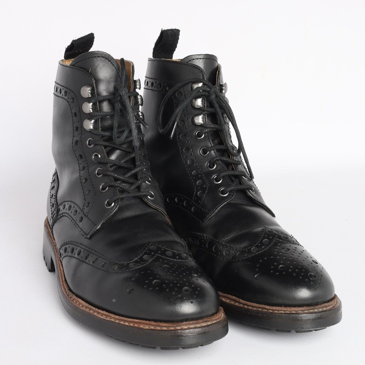 Grenson Grenson Fred Brogue Leather Shoes Boots Black Size US 10 / EU 43 - 3 Thumbnail
