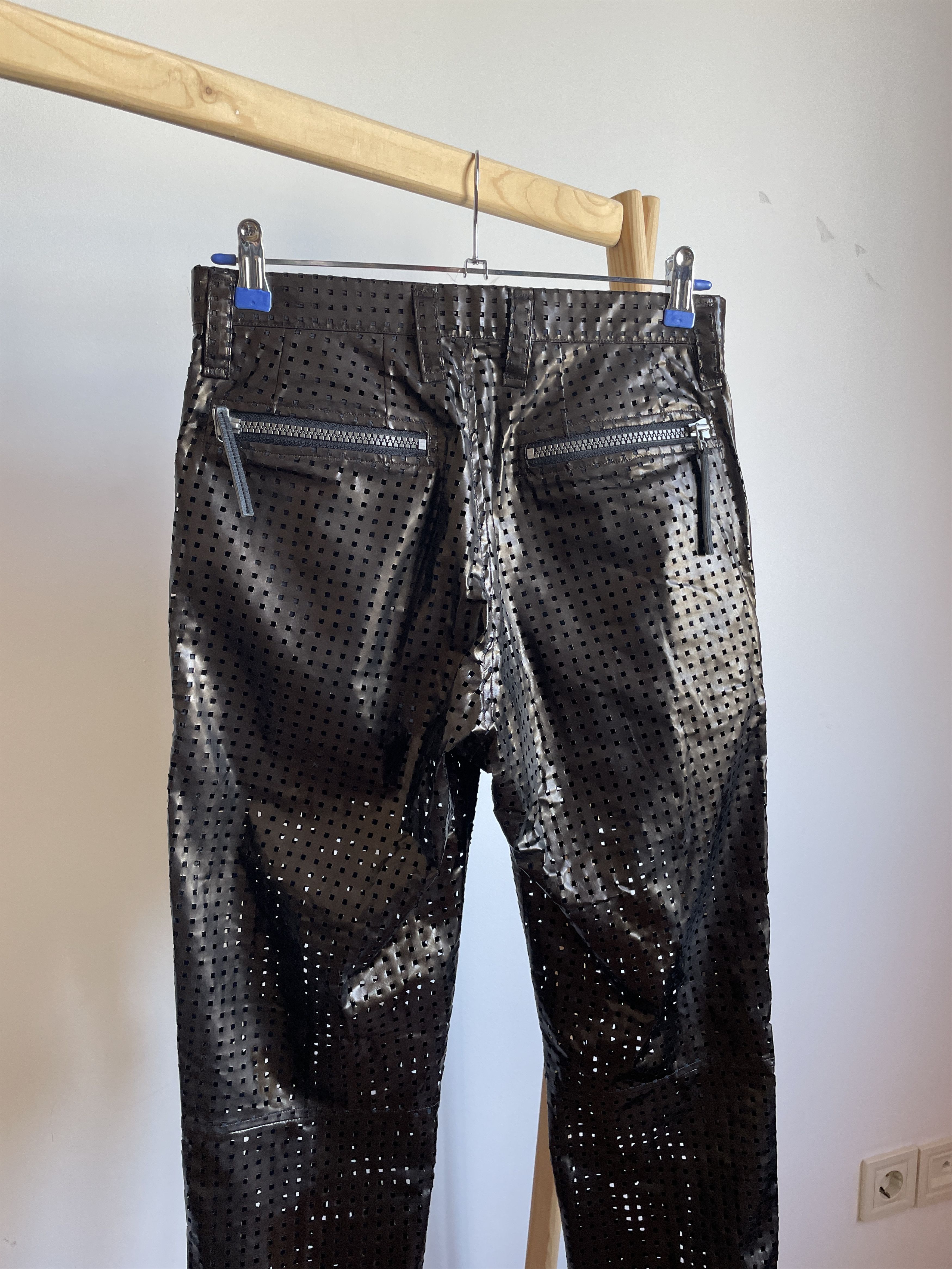 Issey Miyake Issey Miyake S/S 1996 Womens Vinyl Perforated Zip Pants Size 30" / US 8 / IT 44 - 9 Thumbnail