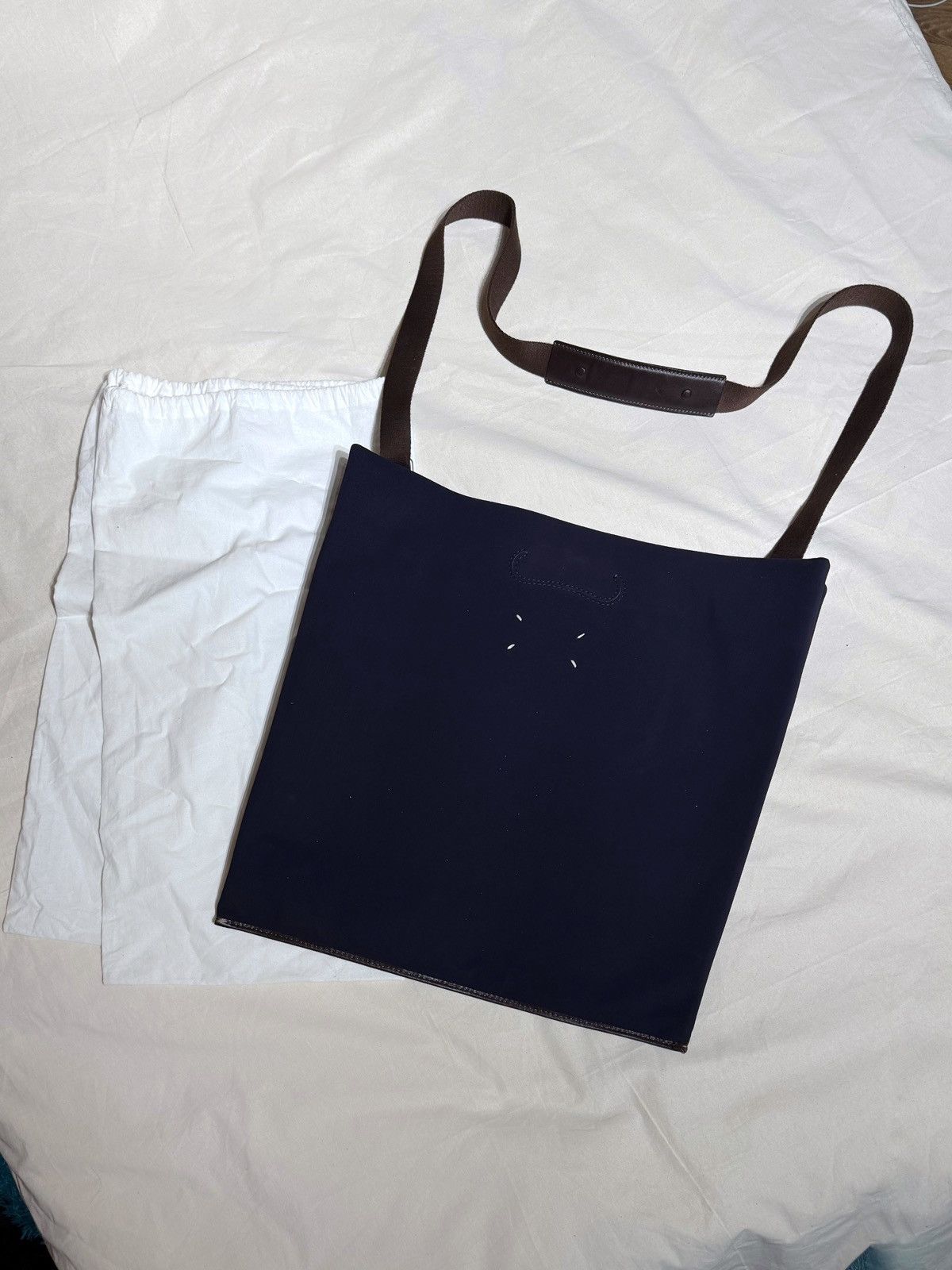 Maison Margiela Ss16 $1375 Xxxl Tote Bag Portfolio Leather Crossbody in Blue, Men's