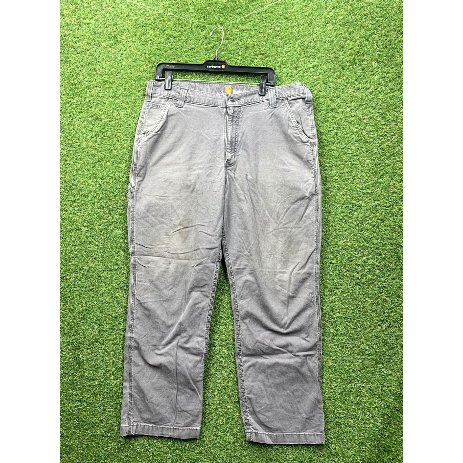 Carhartt Carhartt Pants Mens 38x30 Gray Cotton Relaxed Fit Workwear Utility Pockets Adult Size US 38 / EU 54 - 2 Thumbnail