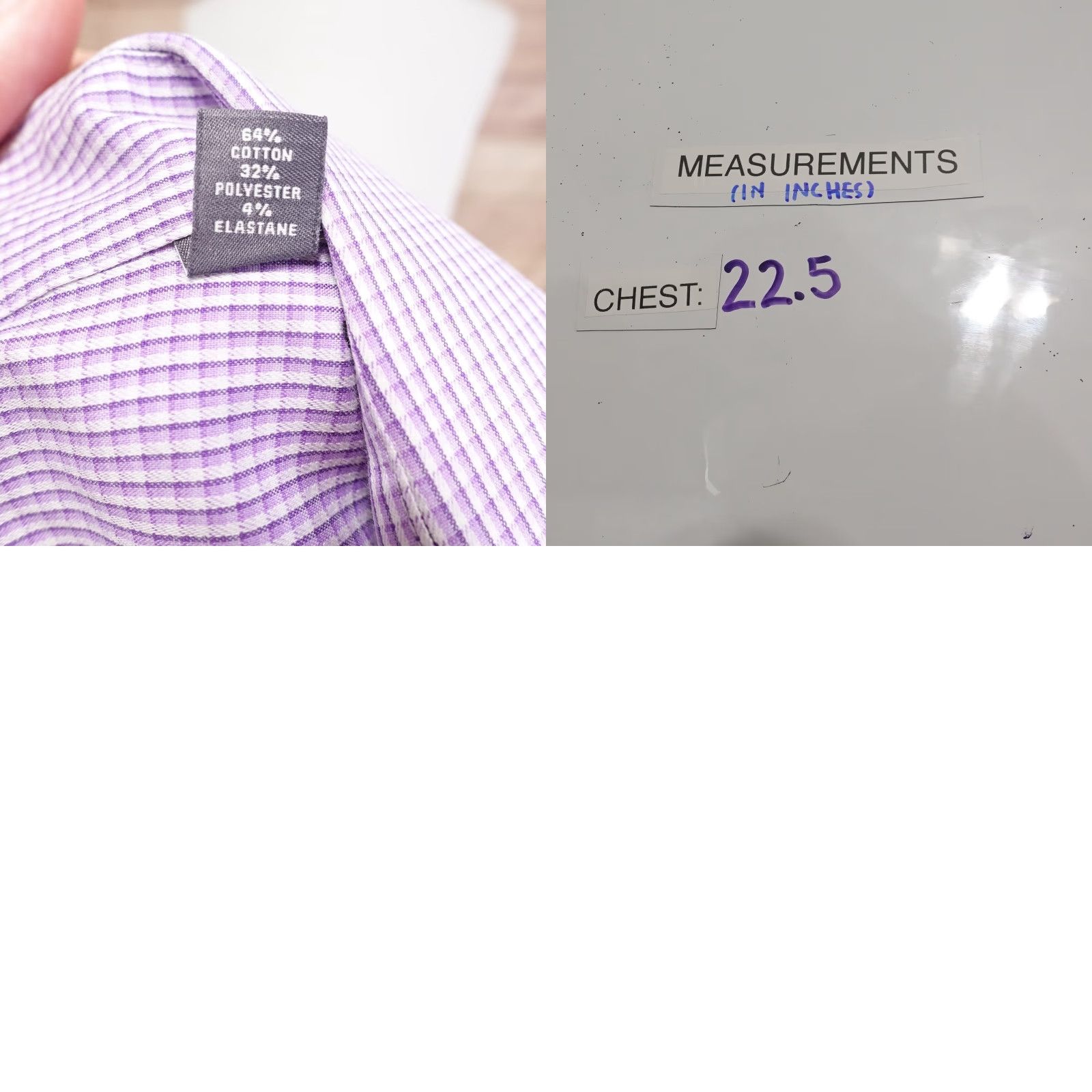 Van Heusen Van Heusen Flex Shirt Mens Large Purple Stretch Regular Fit Long Sleeve Check Shirt Size US L / EU 52-54 / 3 - 8 Thumbnail