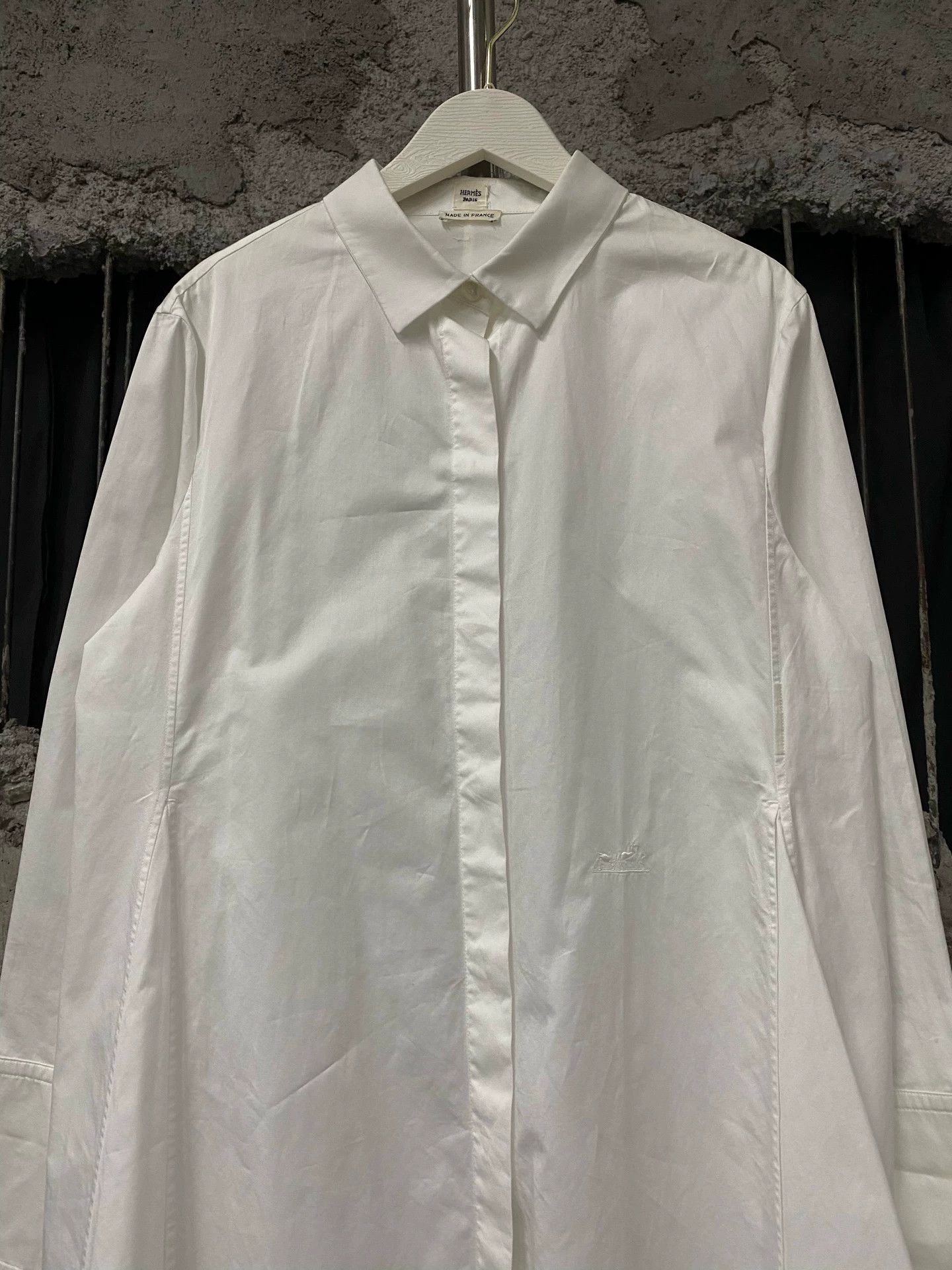 Hermes hermes embroidered logo long-sleeve shirt 36 new Size XS / US 0-2 / IT 36-38 - 3 Thumbnail