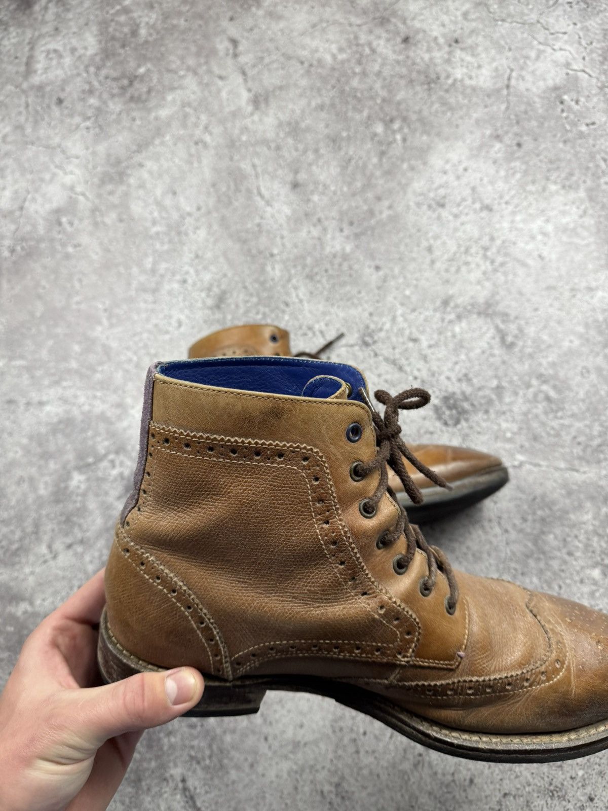 Cowboy Equipment WESTERN BIKER COWBOY LEATHER VINTAGE BROWN BOOTS Size US 10 / EU 43 - 14 Thumbnail