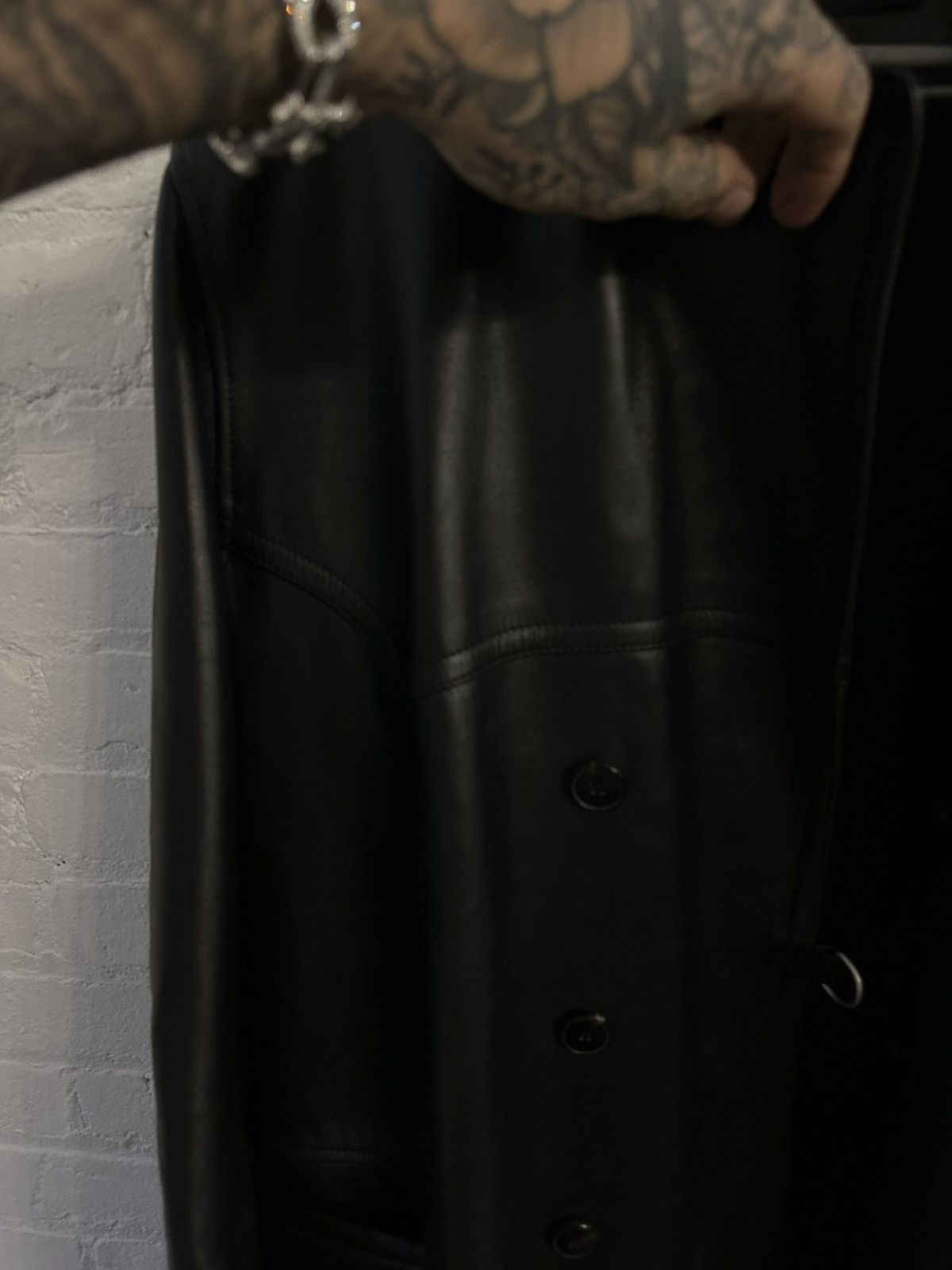 Enfants Riches Deprimes ERD 1/1 FULL LEATHER RUNWAY SHEARLING TRENCH PEACOAT JACKET Size US L / EU 52-54 / 3 - 8 Thumbnail