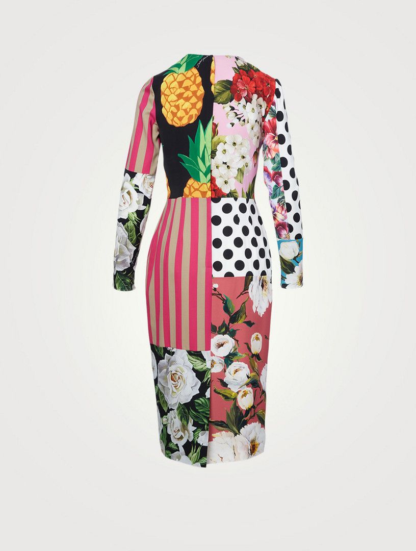 Dolce & Gabbana o1y0825 Midi Dress in Multicolor Size XS / US 0-2 / IT 36-38 - 2 Thumbnail