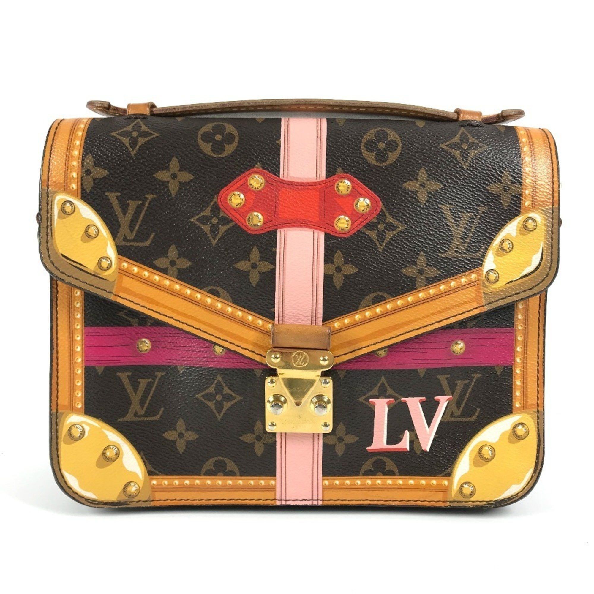 Louis Vuitton M43628 Monogram Summer Trunk Pochette Metis 2Way Bag Shoulder Crossbody Handbag Canvas Women's Brown