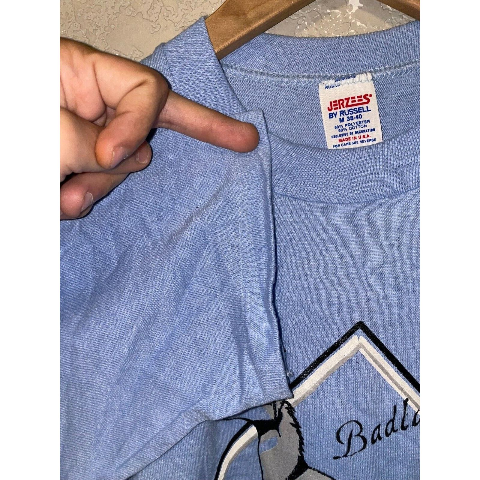 Russell Athletic Vintage Antelope Shirt Badlands SD 80s USA Made Blue Tee VTG Size US M / EU 48-50 / 2 - 8 Thumbnail
