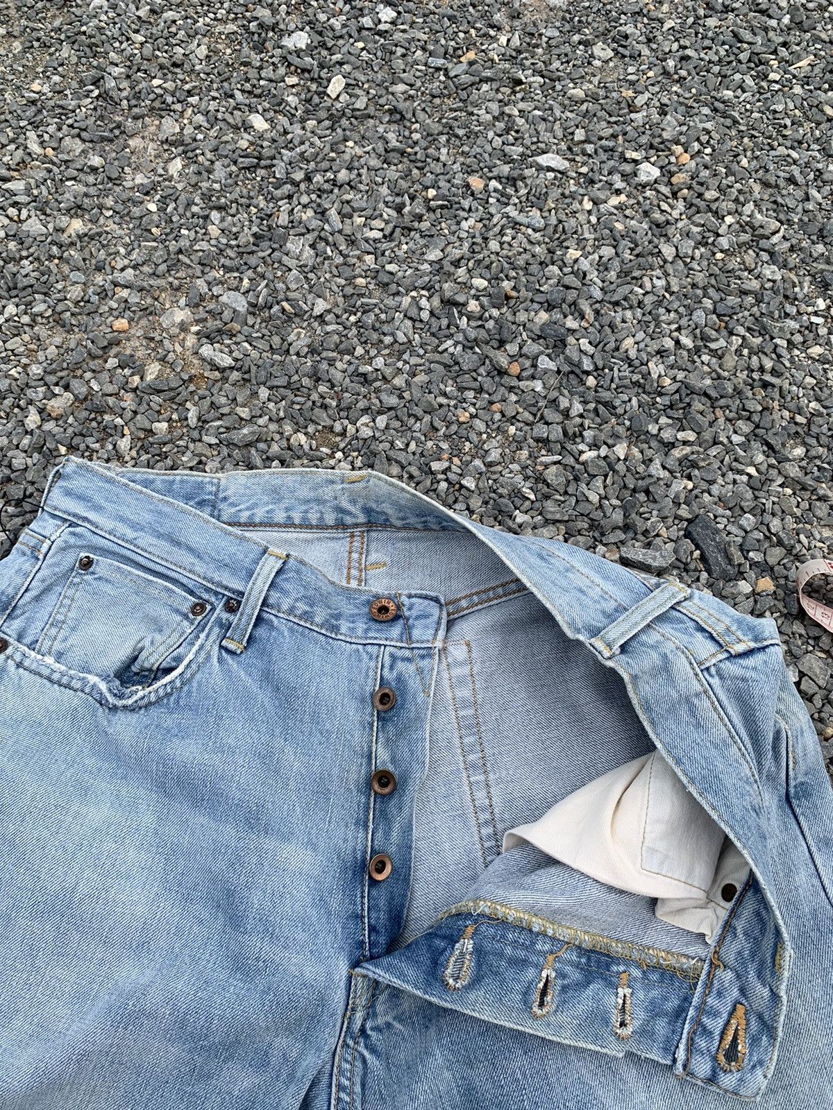 Kapital VINTAGE EDWIN 505X SELVEDGE FADED BAGGY DISTRESSED DENIM Size US 32 / EU 48 - 11 Thumbnail