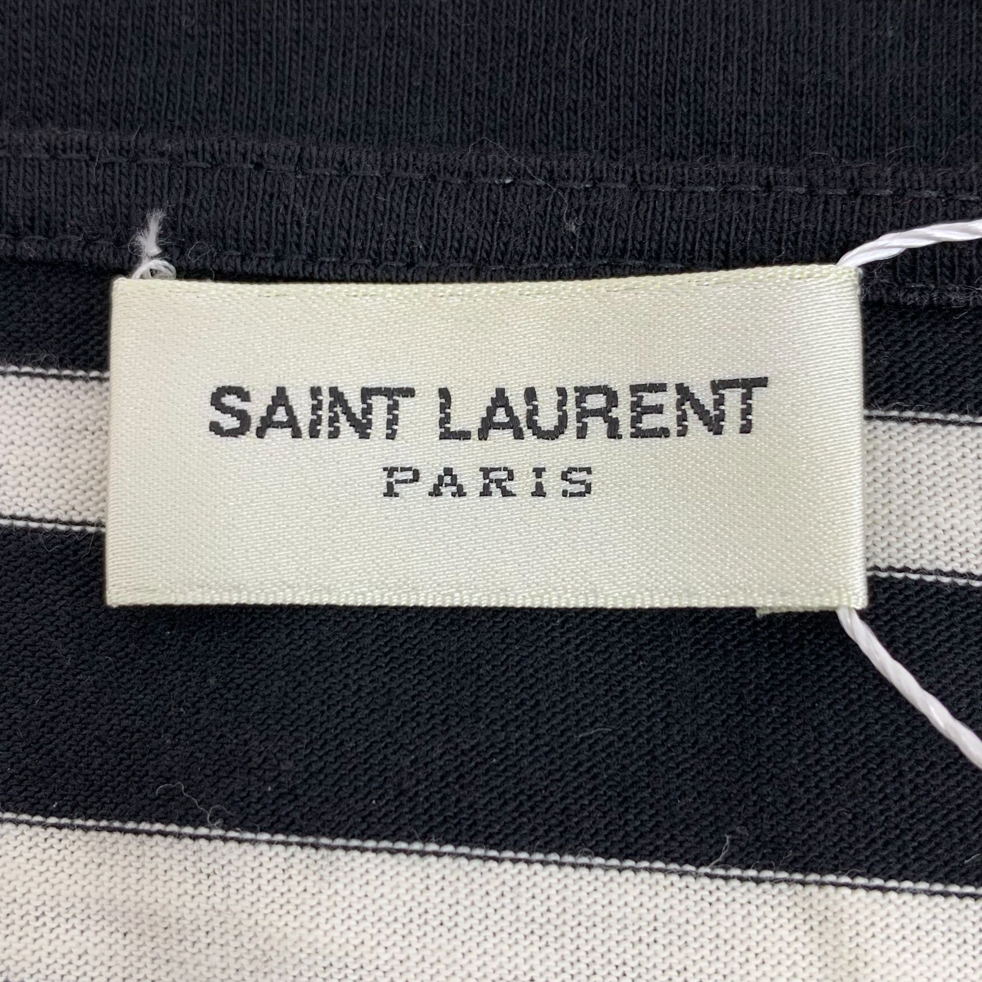 Yves Saint Laurent Saint Laurent Colorblock Star-Studded Cotton Crewneck T-Shir Size US S / EU 44-46 / 1 - 2 Thumbnail