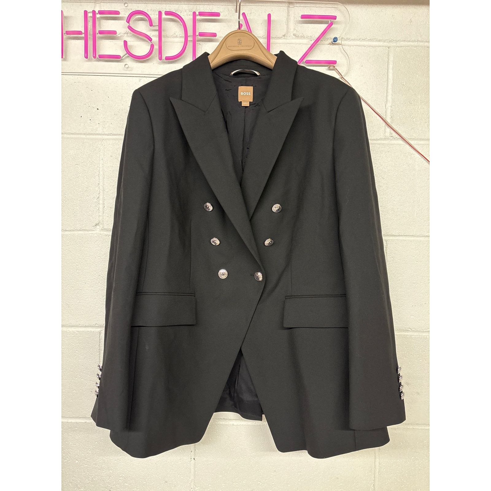 Hugo Boss New BOSS hugo boss Sz 12 Black Double Breasted Blazer Jacket Size XL / US 12-14 / IT 48-50 - 3 Thumbnail