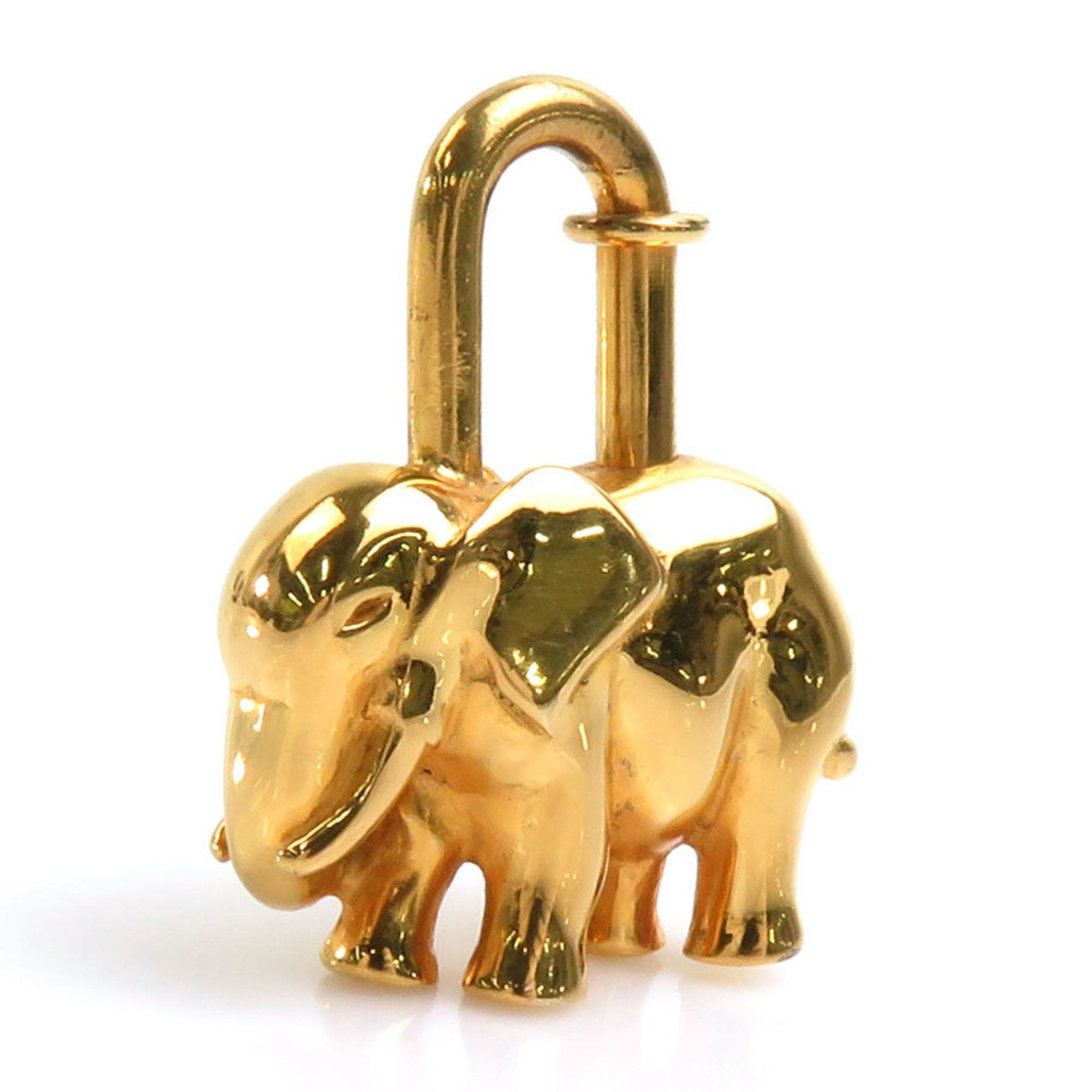 image of Hermes Padlock Animal Motif Elephant Metal Gold Unisex, Women's