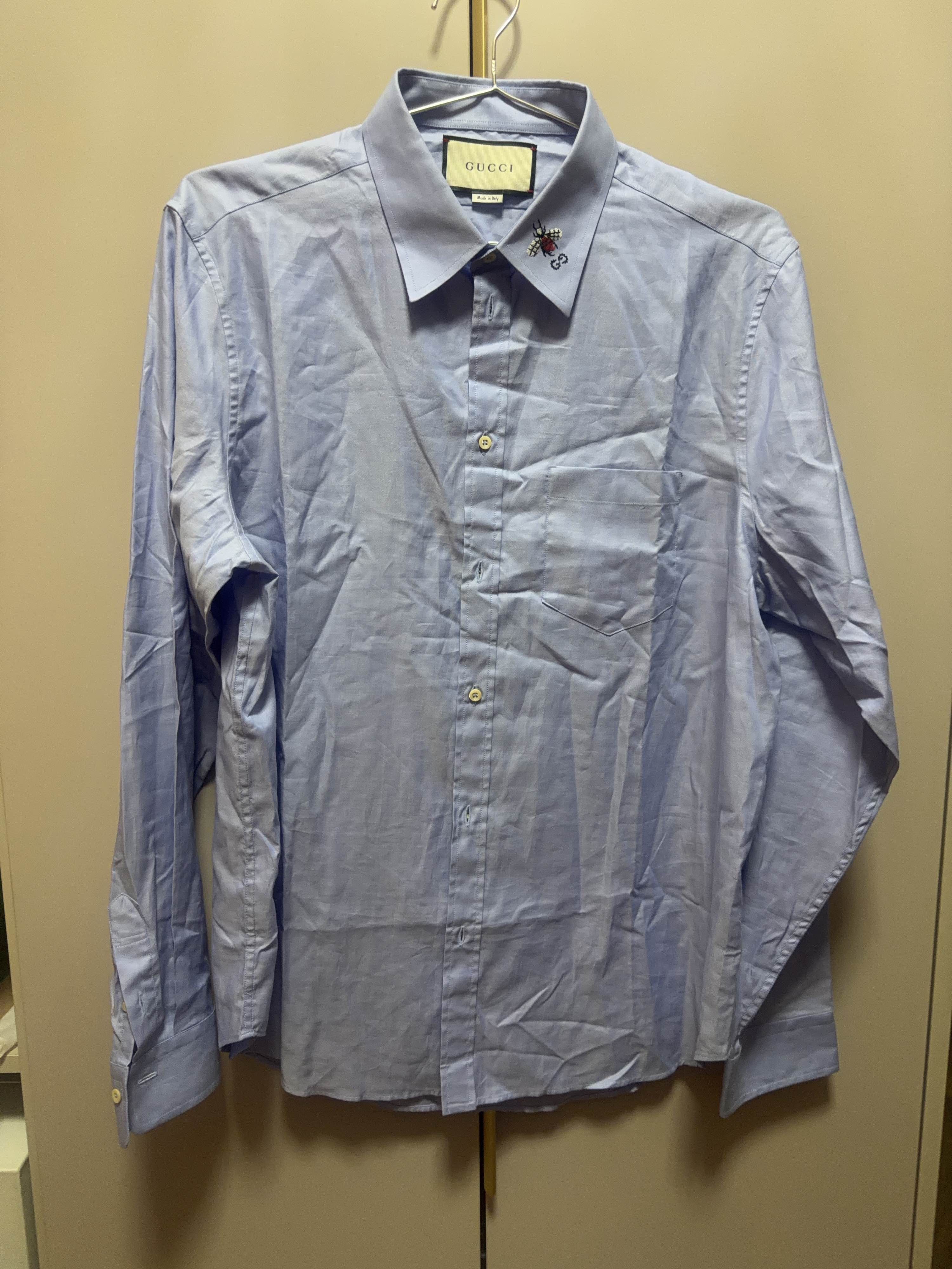 Gucci Gucci Bee Embroidery Oxford Shirt Size L Size US XS / EU 42 / 0 - 1 Thumbnail