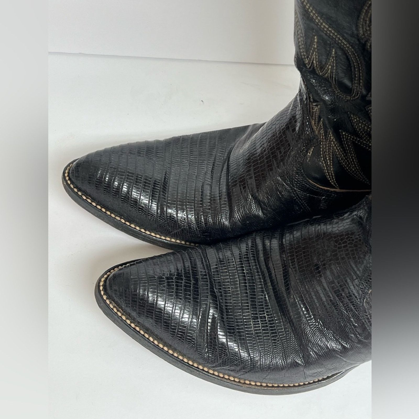 Dan Post Dan Post Black Lizard Skin Boots 6830 Cowboy Western USA Size US 9.5 / EU 42-43 - 7 Thumbnail