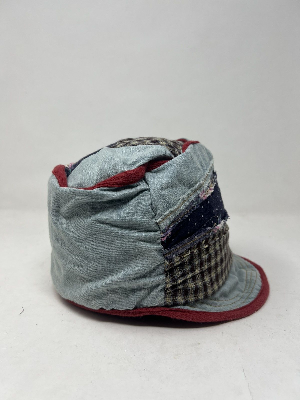 If Six Was Nine Patchowork Sashiko Indigo Hat Size ONE SIZE - 4 Thumbnail