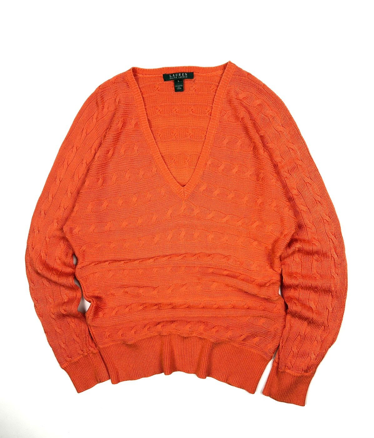 Ralph Lauren Vintage Ralph Lauren LRL Oranger Knit Sweater Women’s L Y2K Size L / US 10 / IT 46 - 1 Thumbnail