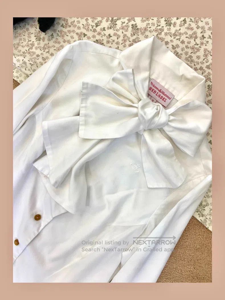 Vivienne Westwood Vivienne Westwood Striped long-sleeve bow shirt Size M / US 6-8 / IT 42-44 - 4 Thumbnail