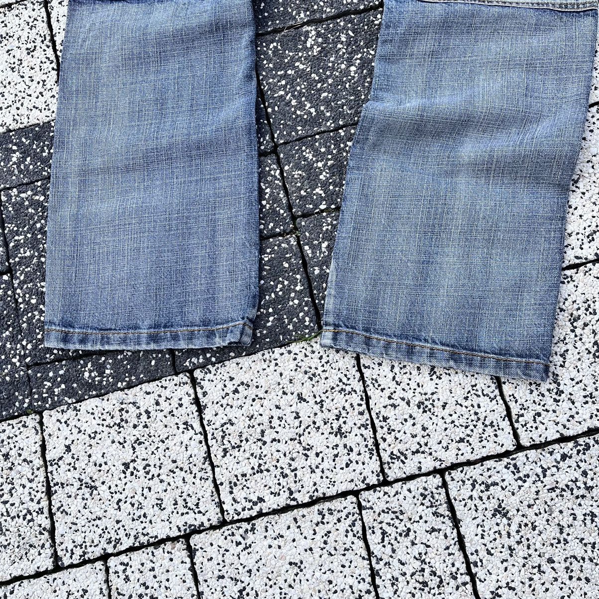 Japanese Brand × Vintage Vintage Double Knee Distressed Faded Jeans Trashed Pants Size US 32 / EU 48 - 8 Thumbnail