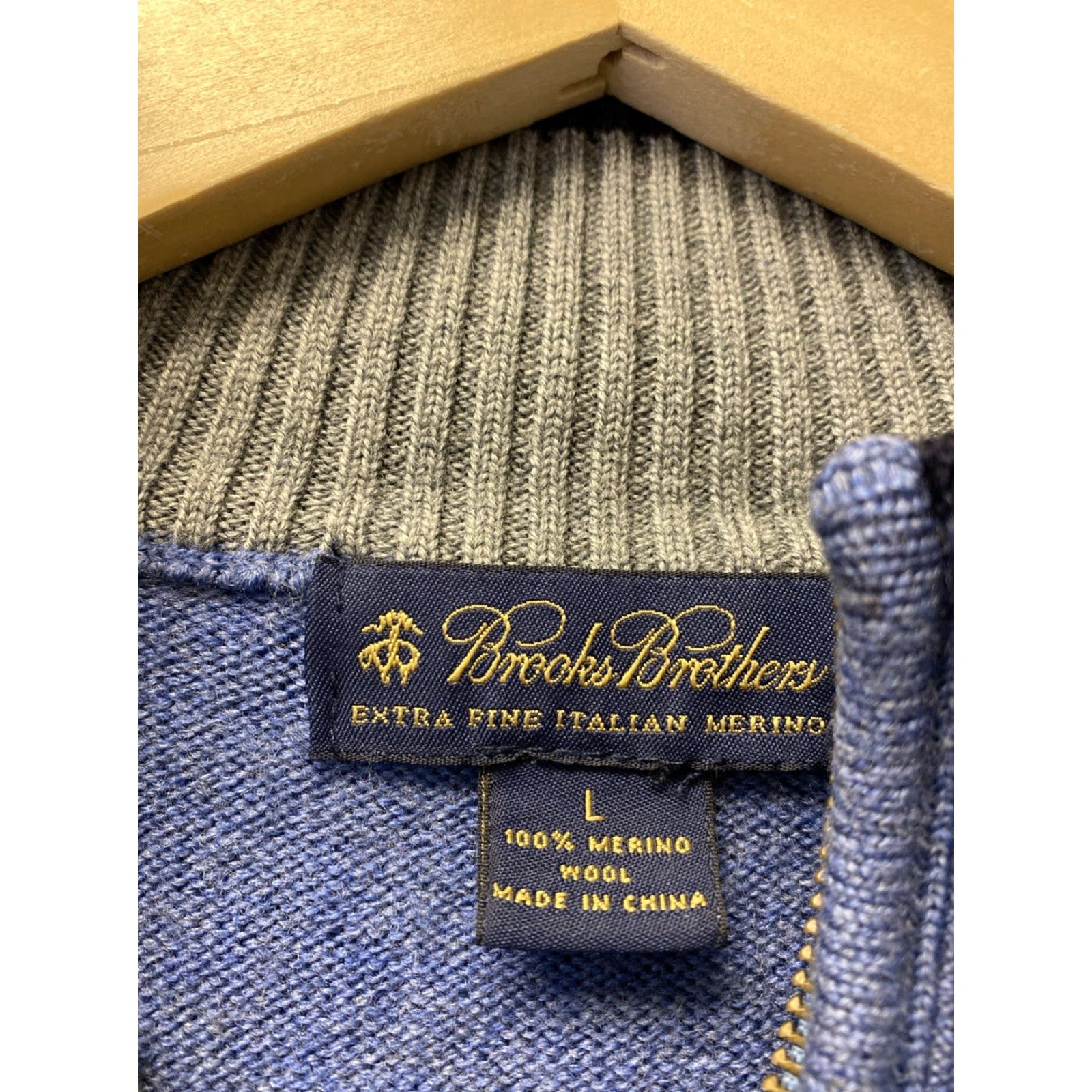 Brooks Brothers VINTAGE Brooks Brothers 1/4 Zip Sweater Mens Large Argyle Pattern Blue /0592 Size US L / EU 52-54 / 3 - 3 Thumbnail