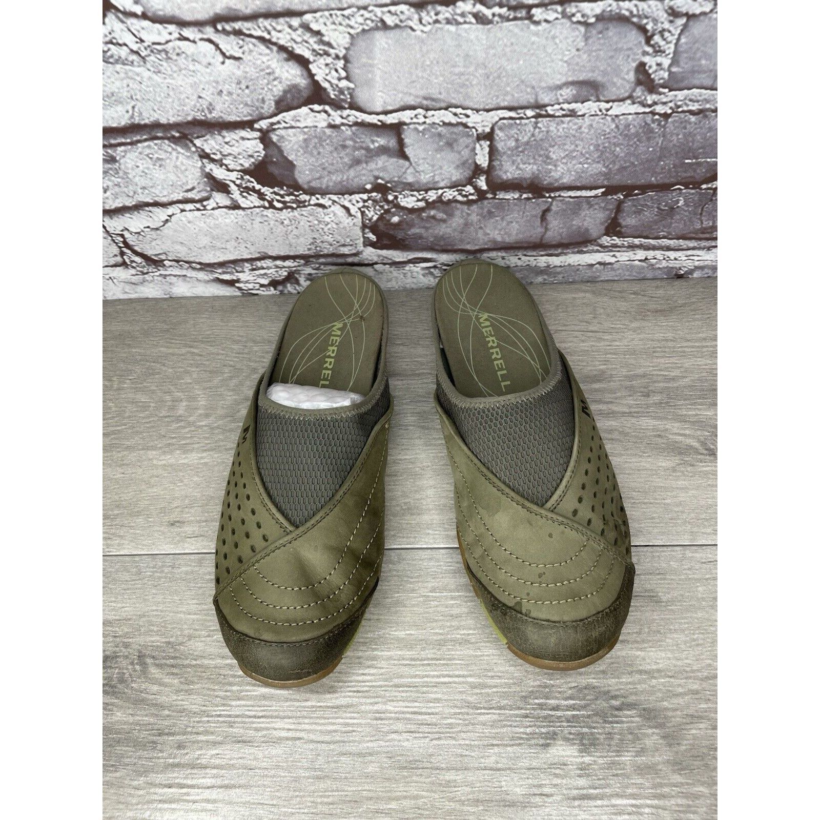 Merrell Merrell Rumba Moss Green Suede Leather Stretch Mesh Shoes Wo Size US 8 / IT 38 - 11 Thumbnail